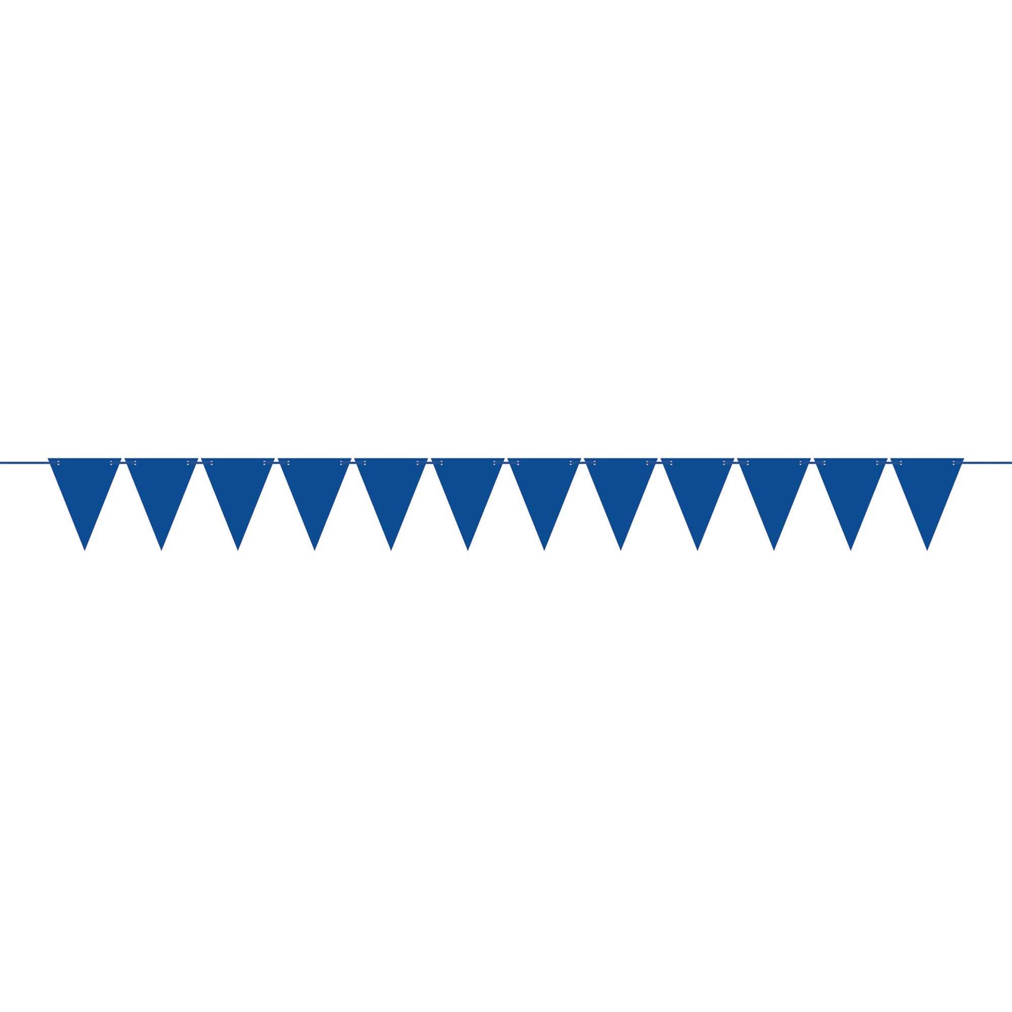 لافتة زينة بأعلام مثلثة ورقية - مقاس صغير- بلون أزرق ملكي لامع  - Party Centre