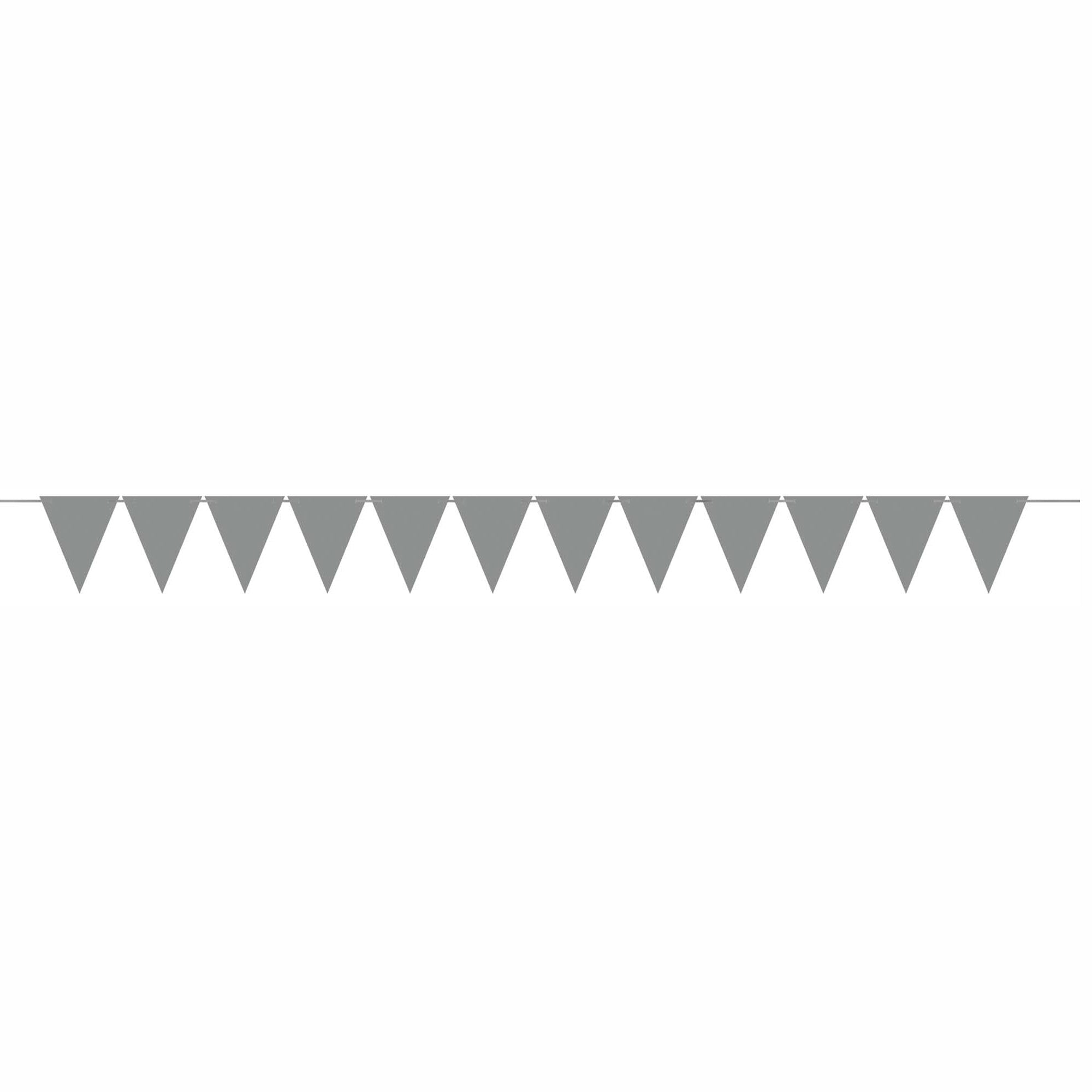 Silver Mini Paper Pennant Banner - Party Centre