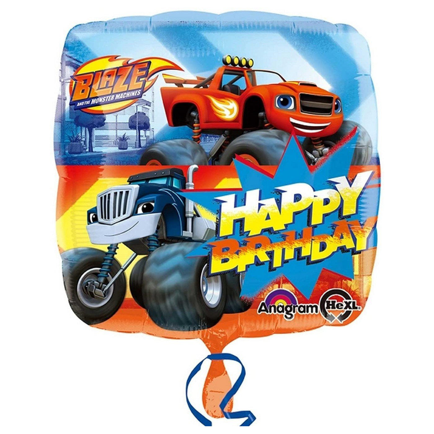 Blaze Happy Birthday Square Foil Balloon 18in - Party Centre