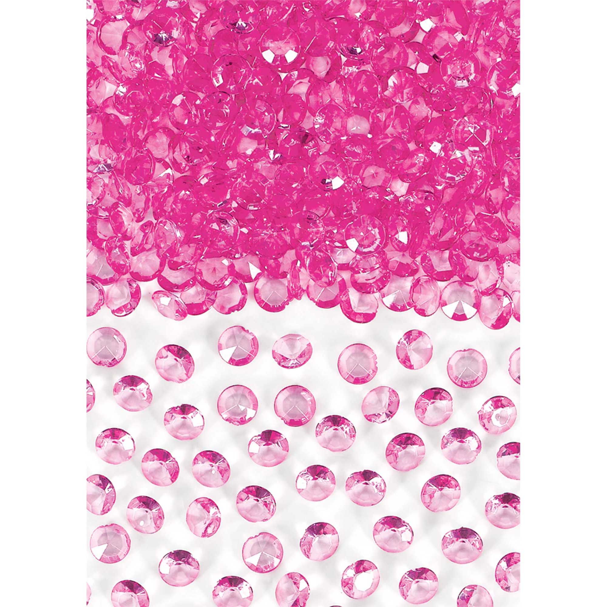 Bright Pink Confetti Gems 1oz - Party Centre
