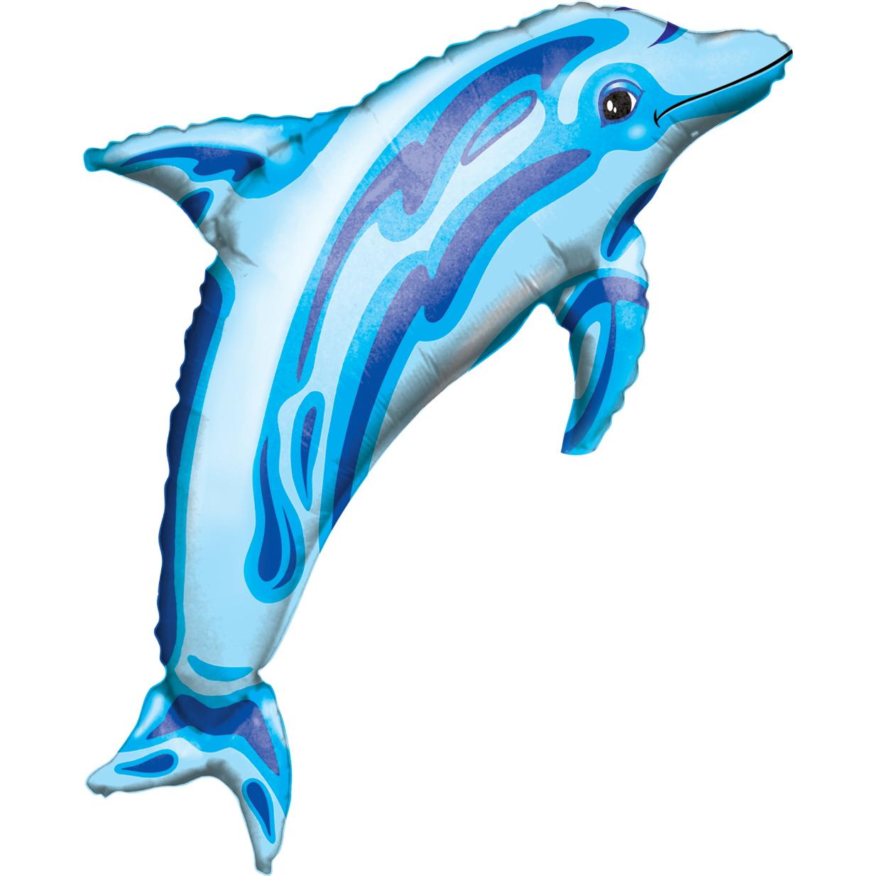 Ocean Blue Dolphin Foil Balloon 37 x 22in Balloons & Streamers - Party Centre - Party Centre