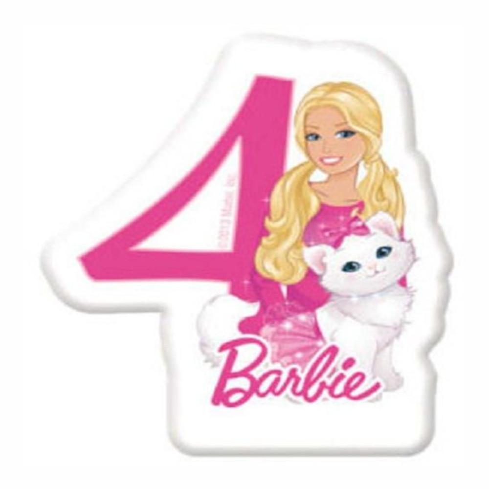 Barbie Sparkle Numeral Candle No. 4 Party Accessories - Party Centre - Party Centre