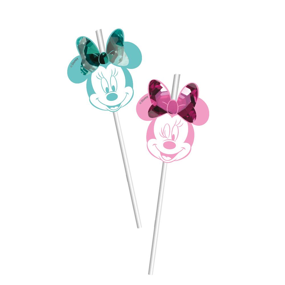 Disney Minnie Party Gem Drinking Straws 6pcs Candy Buffet - Party Centre - Party Centre