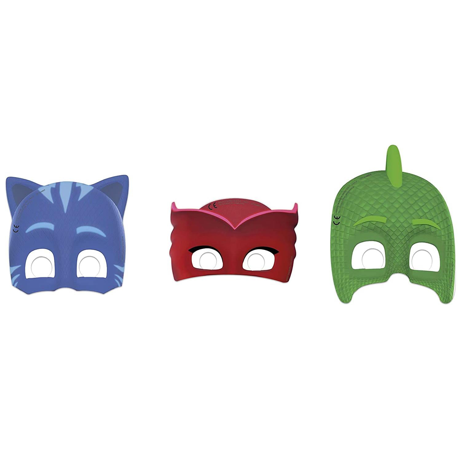 PJ Masks Die Cut Masks 6pcs (3 Mixed Designs) Costumes & Apparel - Party Centre - Party Centre