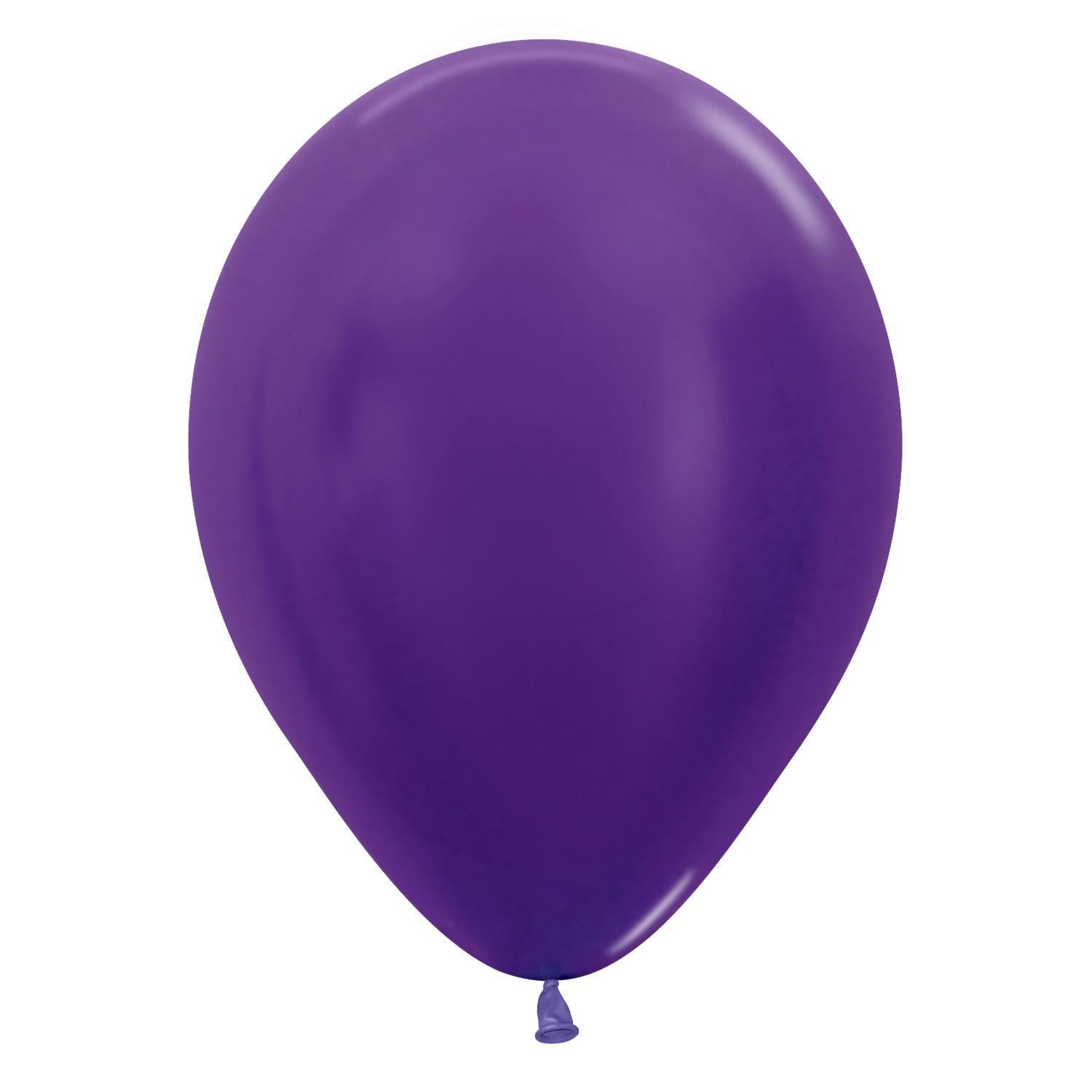 Metallic Violet Latex Balloons 50pcs Balloons & Streamers - Party Centre - Party Centre