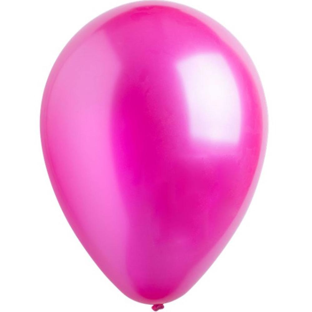 Hot Pink Metallic Latex Balloons 11in, 50pcs Balloons & Streamers - Party Centre - Party Centre