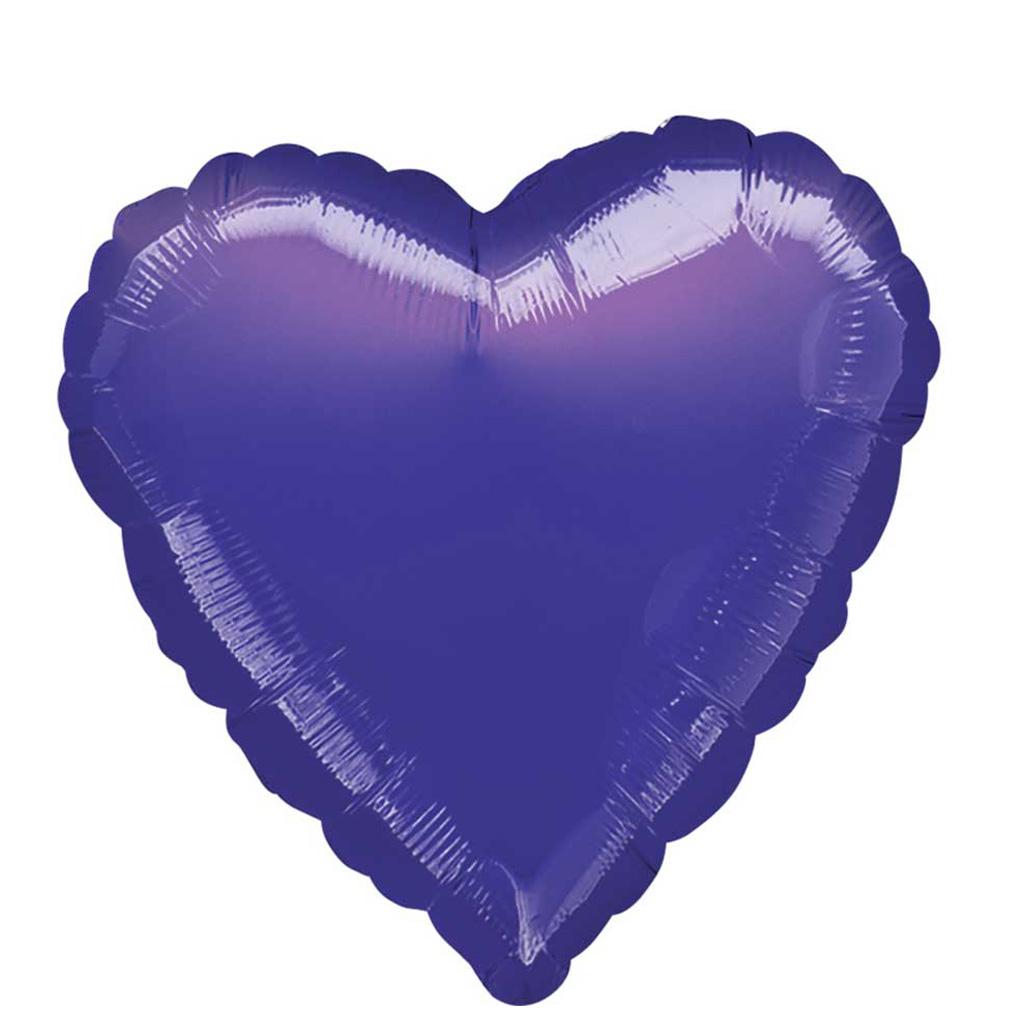 Metallic Purple Heart Foil Balloon 18in Balloons & Streamers - Party Centre - Party Centre