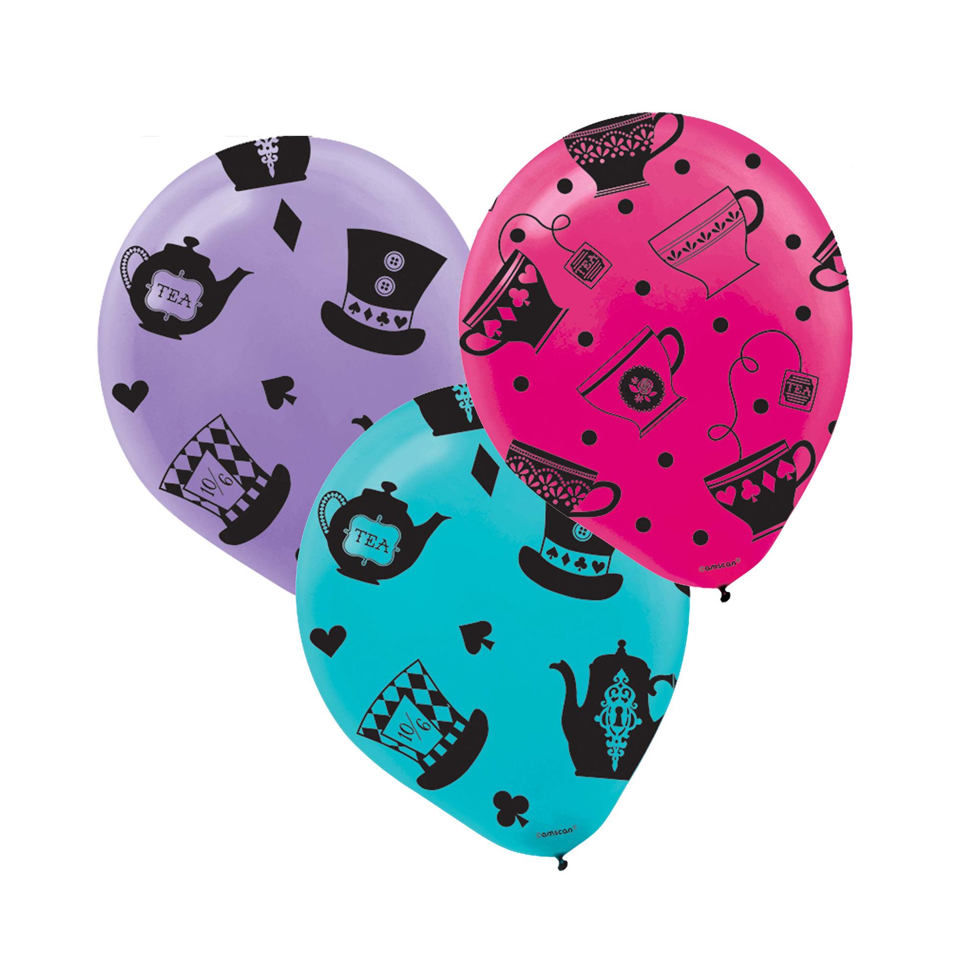 Mad Tea Party Printed Latex Balloon 6pcs Balloons & Streamers - Party Centre - Party Centre