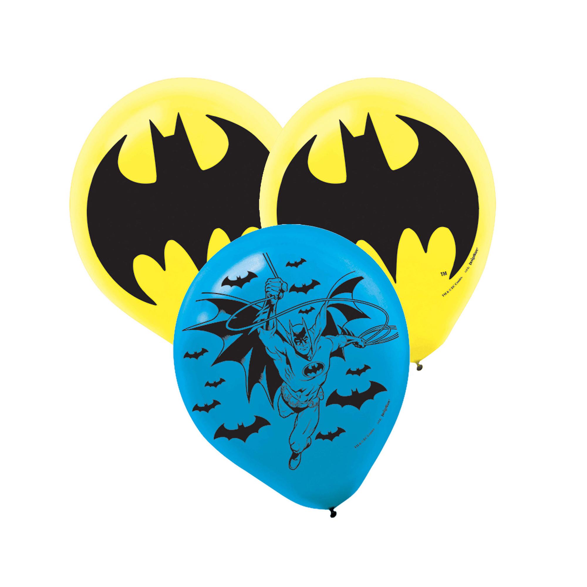 Batman Latex Balloons 12in, 6pcs Balloons & Streamers - Party Centre - Party Centre