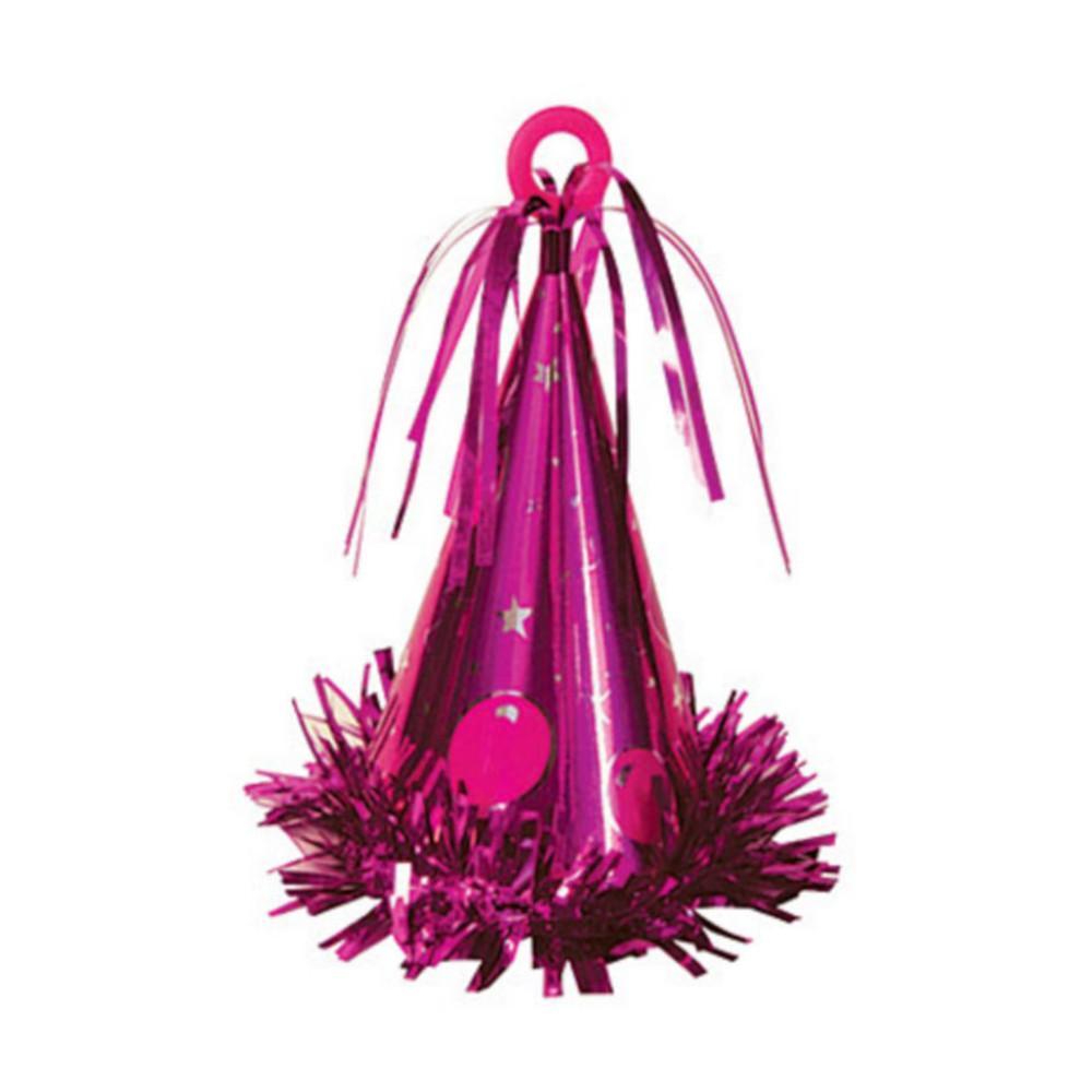 Hot Pink Party Hat Balloon Weight 6oz Balloons & Streamers - Party Centre - Party Centre