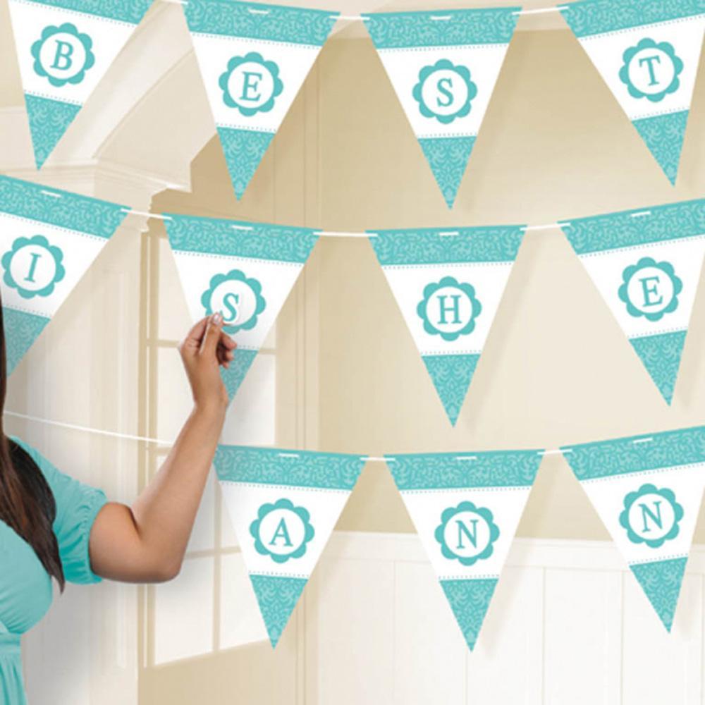 Robin's-Egg Personalized Pennant Banner 24pcs Decorations - Party Centre - Party Centre