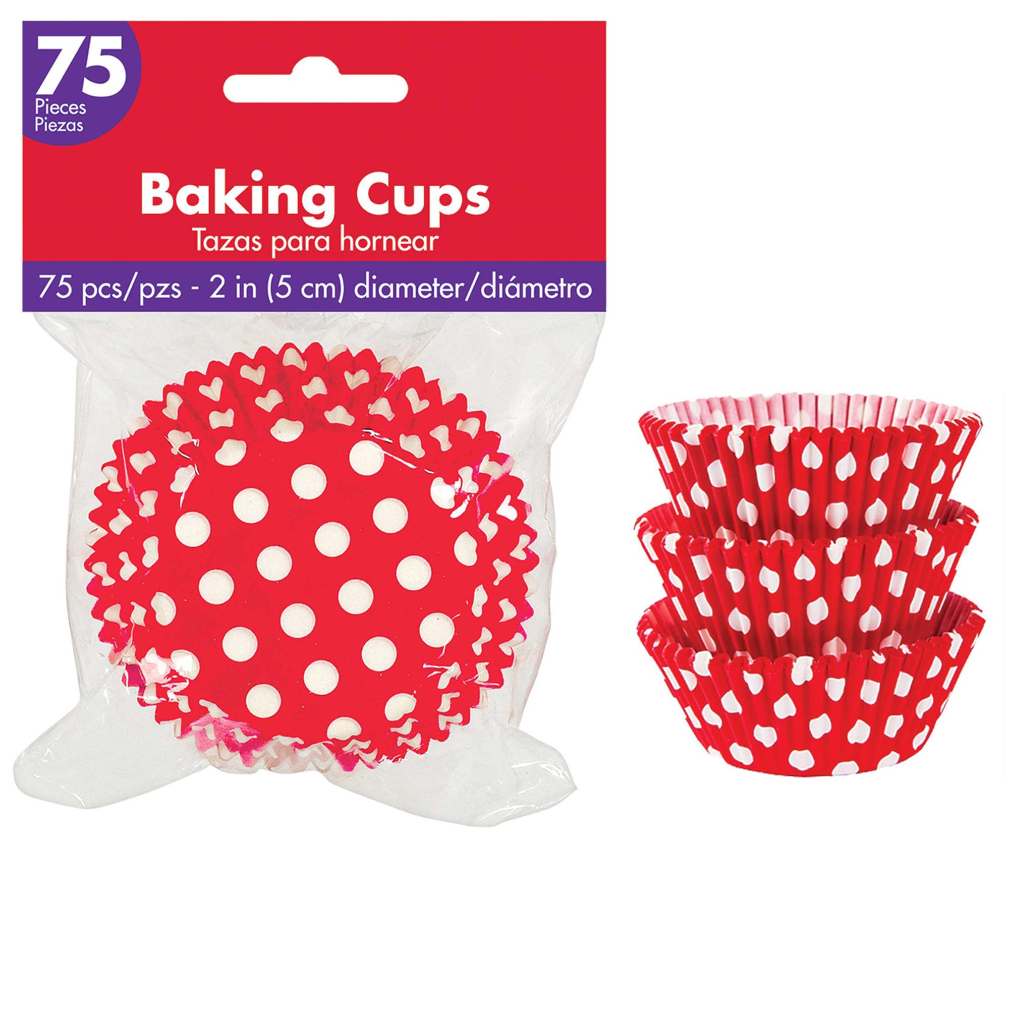 Red Dots Cupcake Cases 50mm, 75pcs Party Accessories - Party Centre - Party Centre