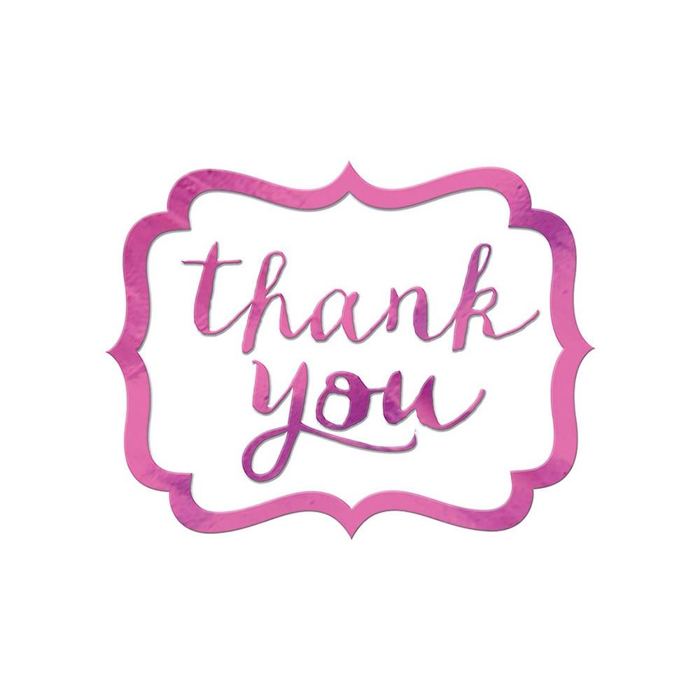 Bright Pink Thank You Stickers 50pcs Favours - Party Centre - Party Centre