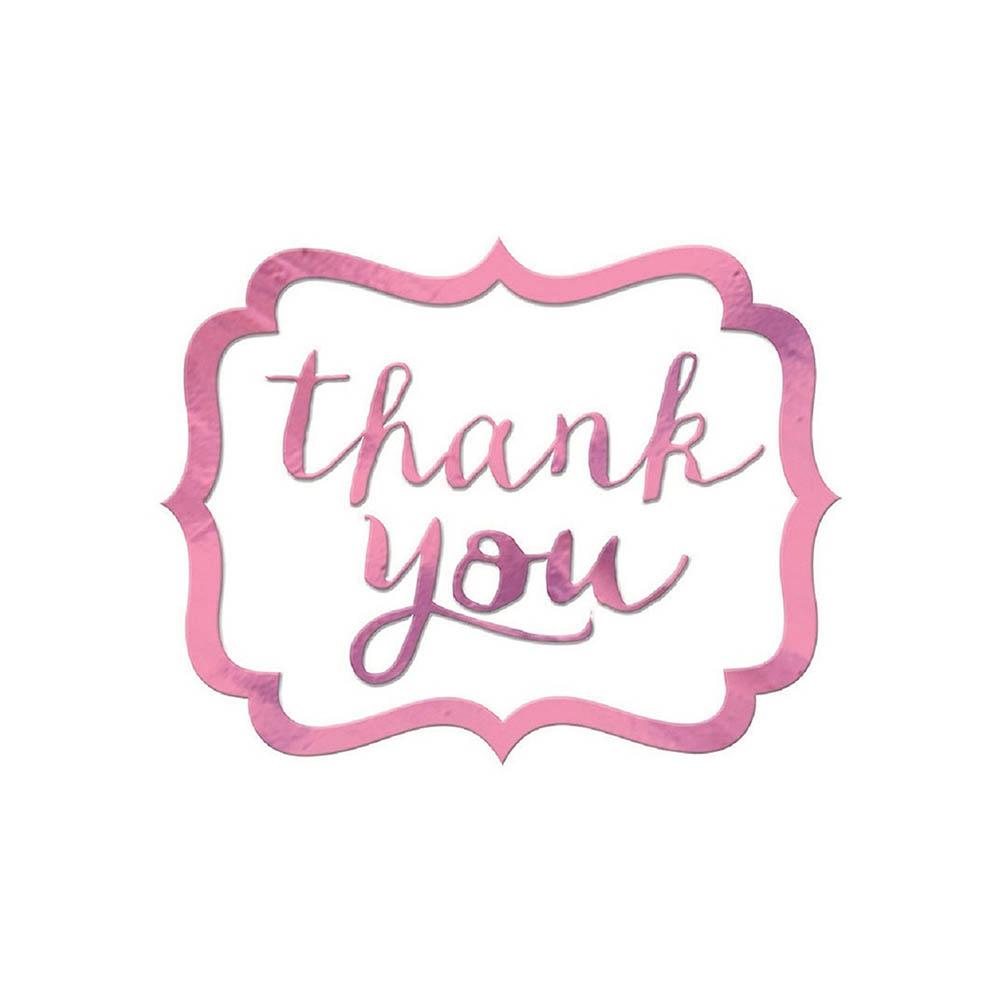 New Pink Thank You Stickers 50pcs Favours - Party Centre - Party Centre