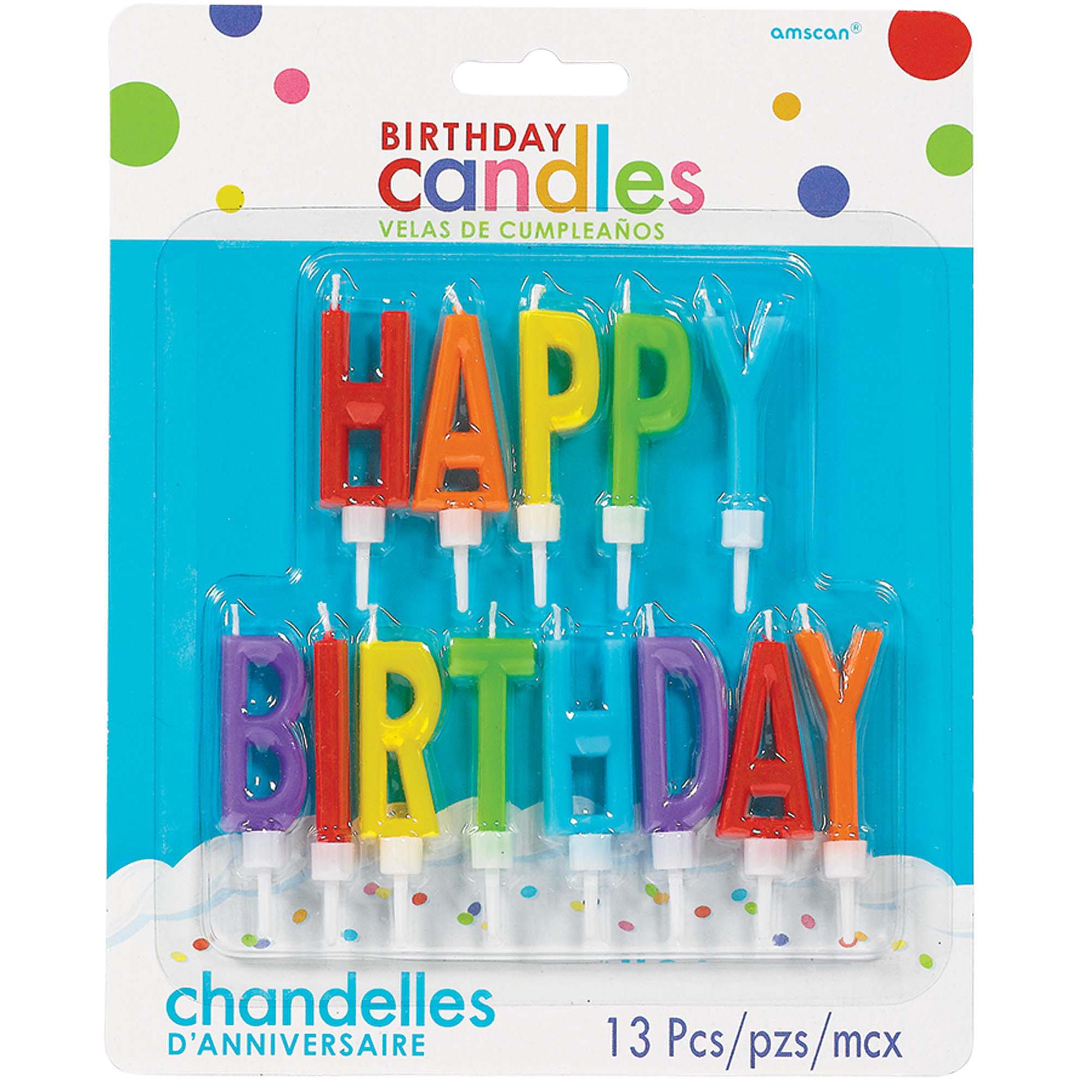Primary Happy Birthday Letter Candles 13pcs Party Accessories - Party Centre - Party Centre