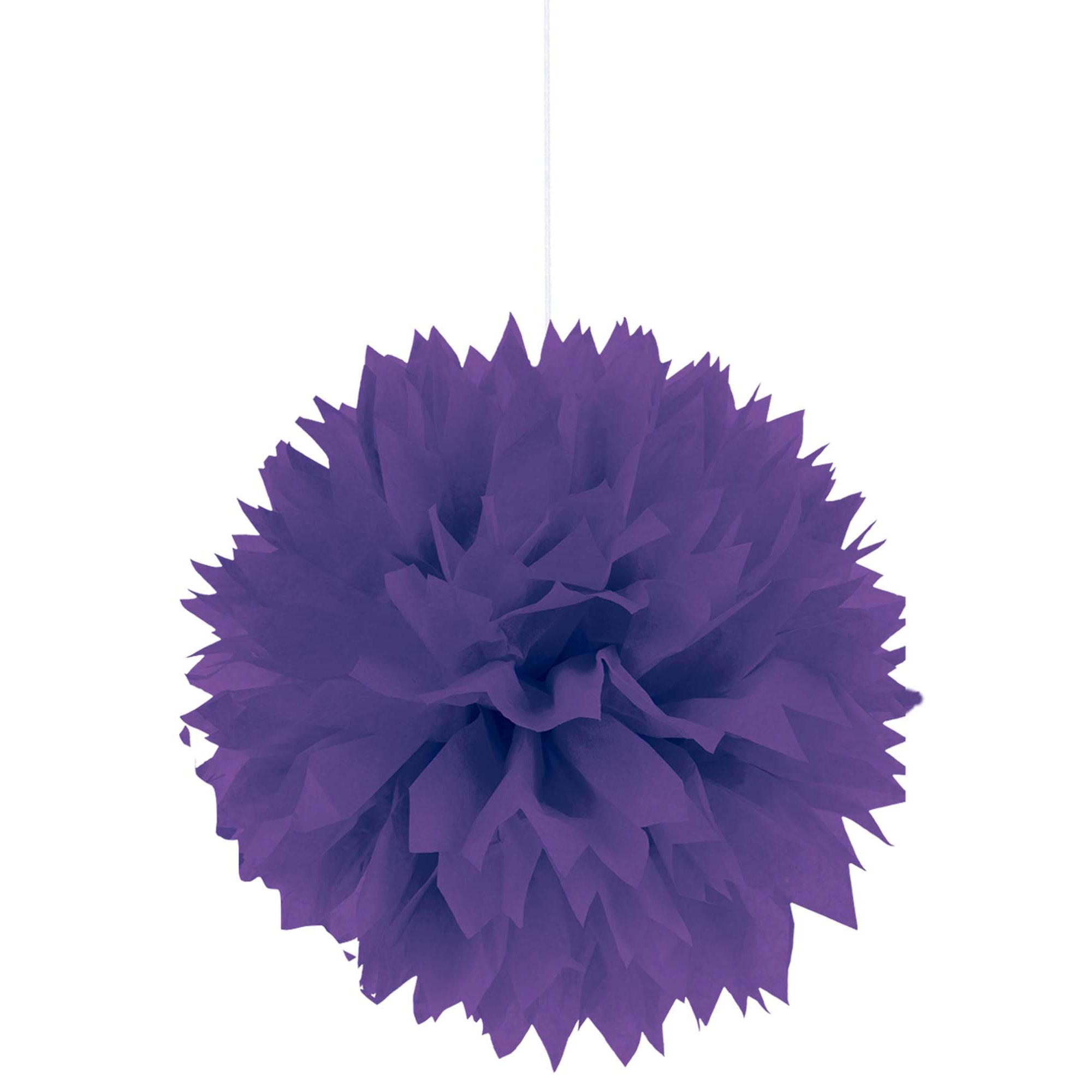 New Purple Fluffy Tissue Decorations 3pcs Decorations - Party Centre - Party Centre
