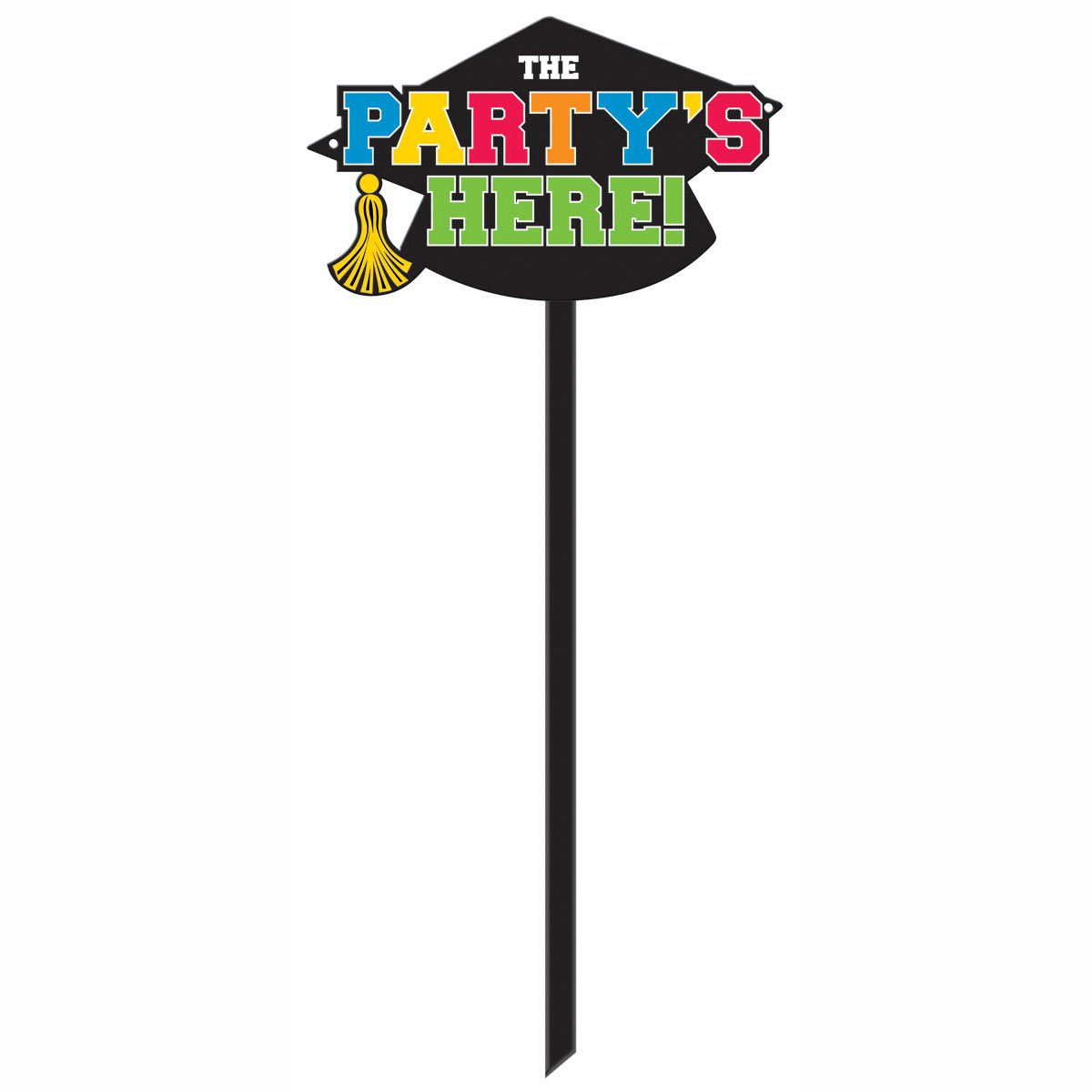 The Party's Here Graduation Yard Sign 11.13in x 15.25in Decorations - Party Centre - Party Centre
