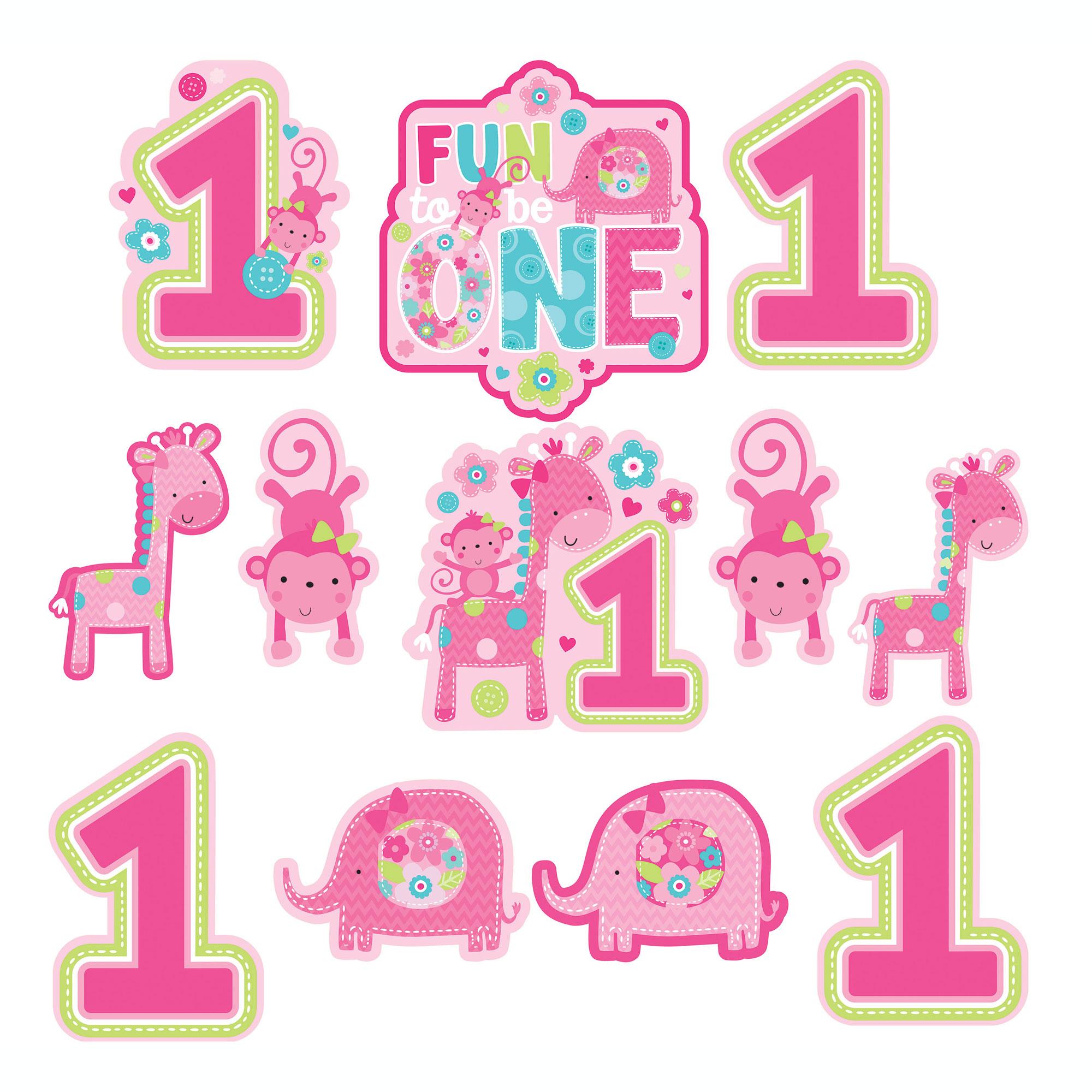 One Wild Girl Value Pack Cutouts 12pcs Decorations - Party Centre - Party Centre