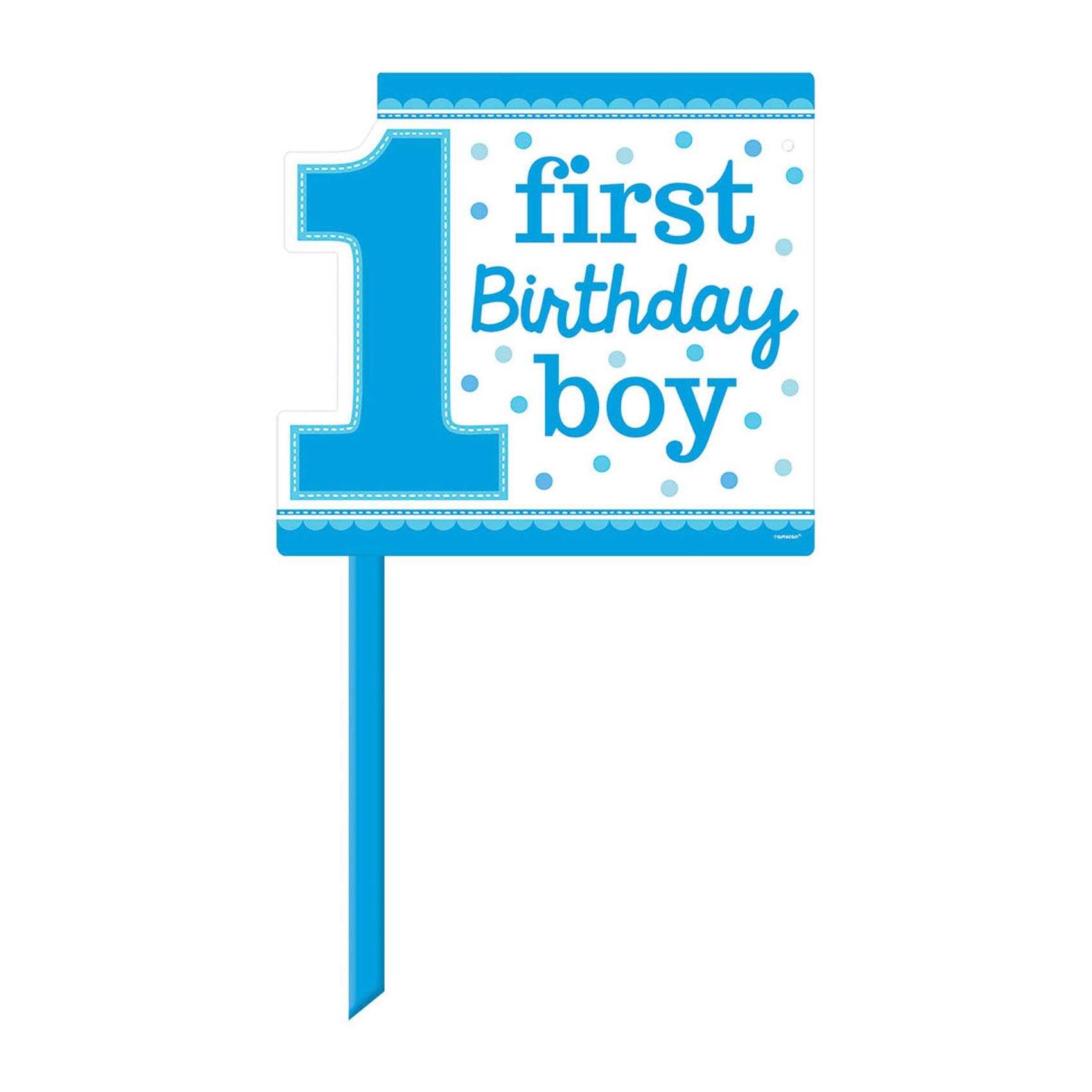 1st Birthday Boy Yard Sign 14in x 15in Decorations - Party Centre - Party Centre