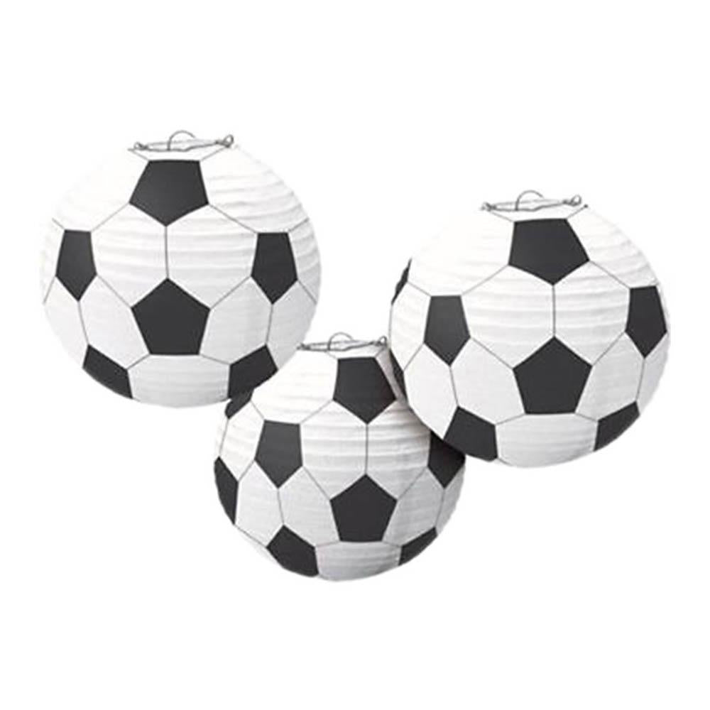 Soccer Round Paper Lantern 9.5in 3pcs Decorations - Party Centre - Party Centre