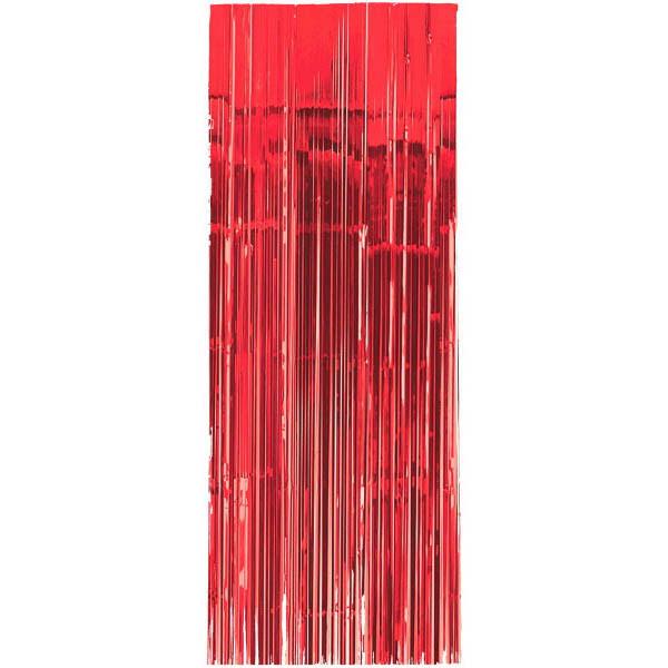 Apple Red Metallic Curtain 8ft Decorations - Party Centre - Party Centre
