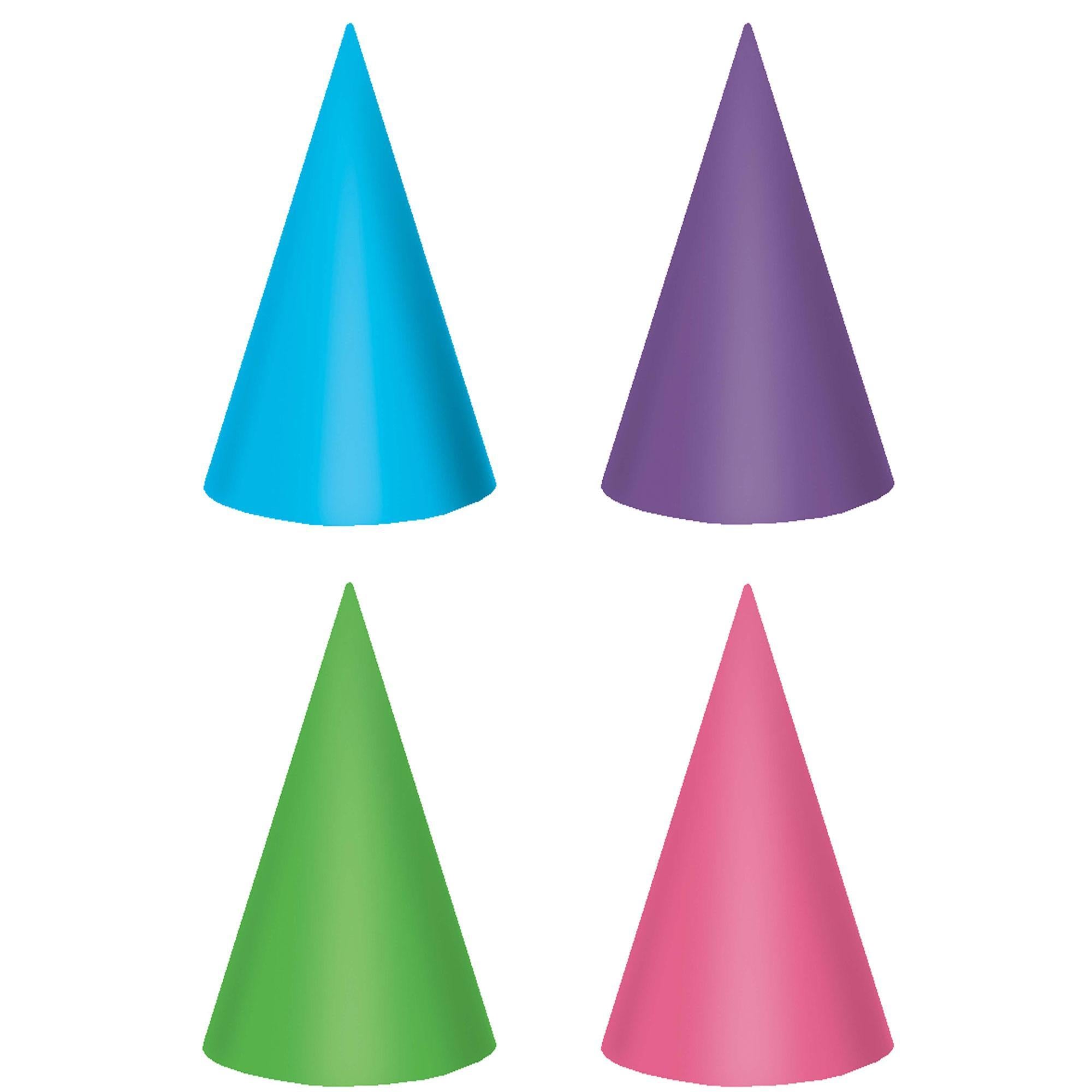 Pink & Teal Foil Paper Cone Hats 12pcs Party Accessories - Party Centre - Party Centre