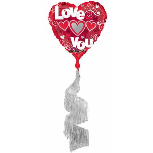 Love You Always Coil Tail Airwalker Balloon Balloons & Streamers - Party Centre - Party Centre