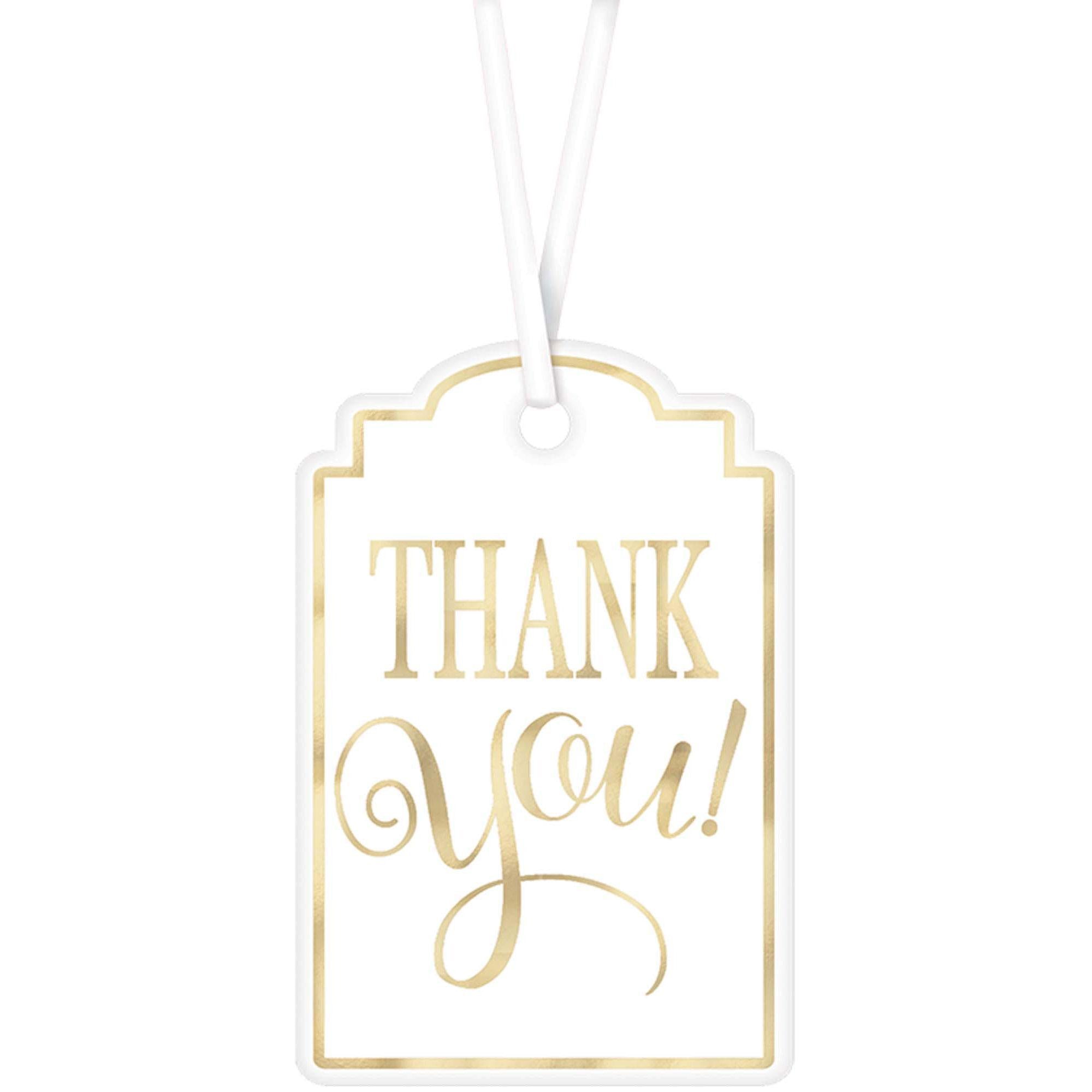 Thank You White Printed Tags 25pcs Favours - Party Centre - Party Centre