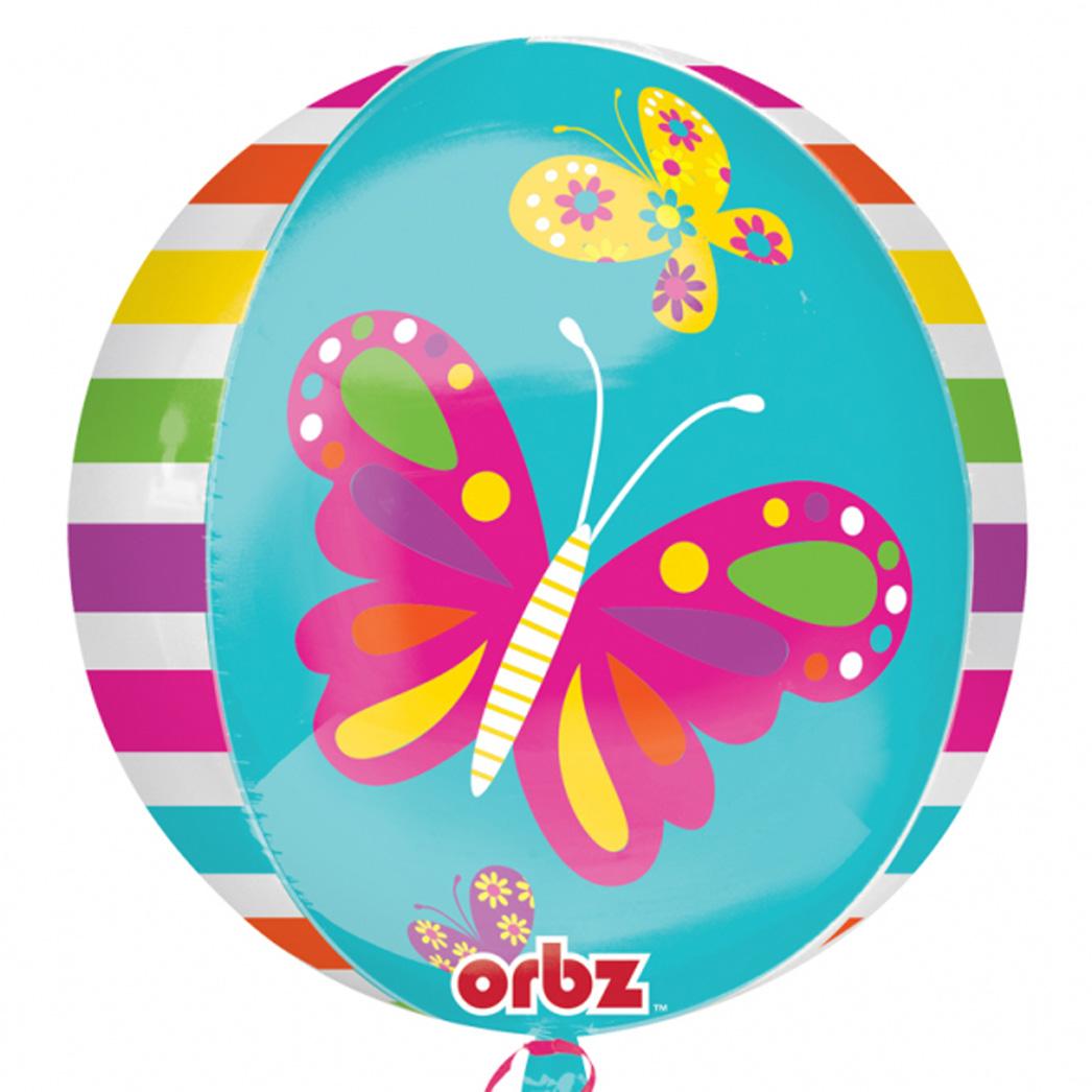 Spring Butterfly Orbz Foil Balloon 38x40cm Balloons & Streamers - Party Centre - Party Centre