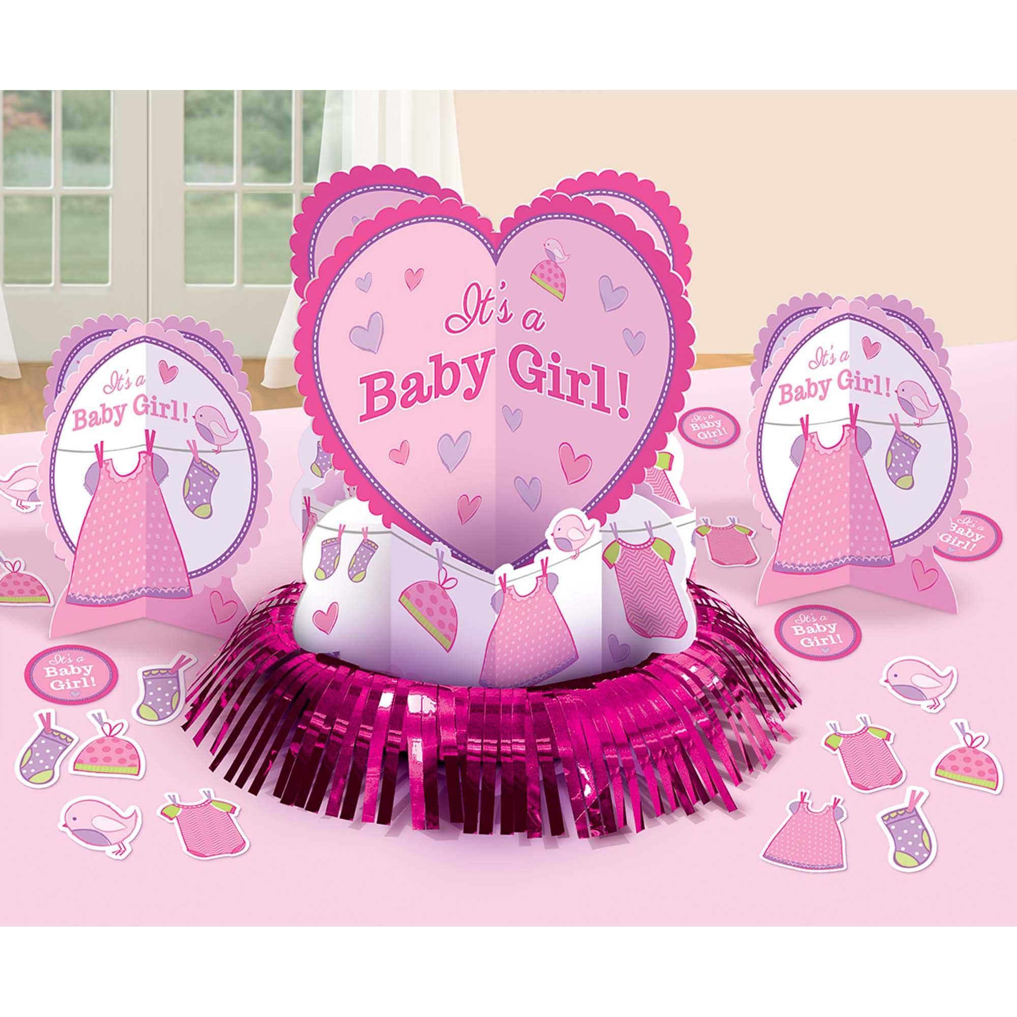 Shower With Love Girl Table Decorating Kit - Party Centre
