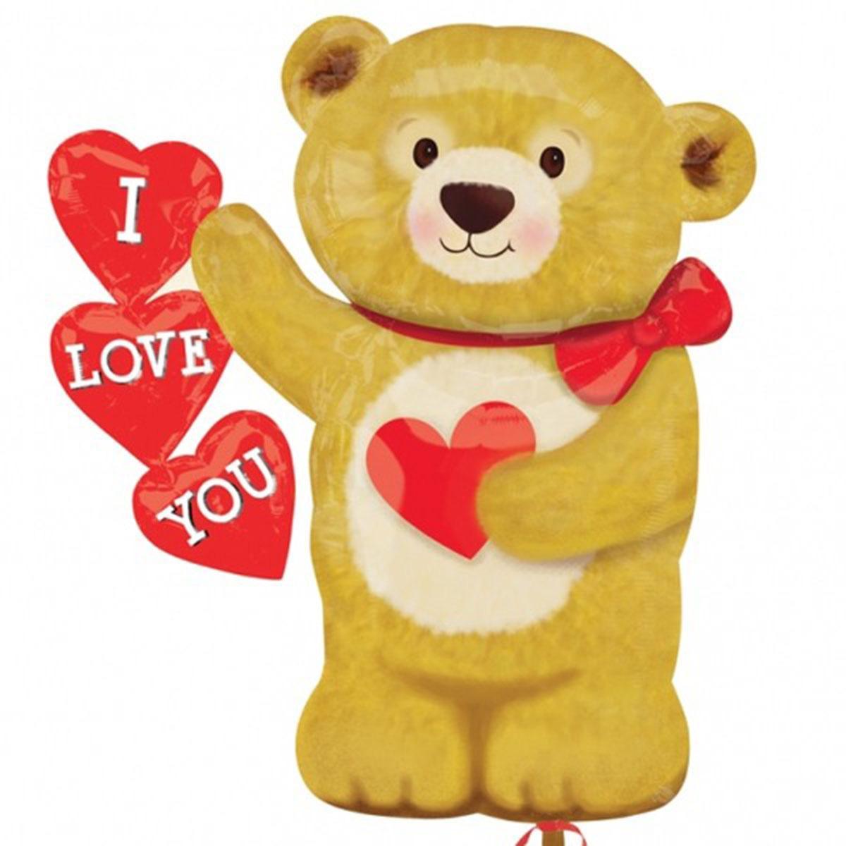 Love Bear Hearts Supershape Balloon Balloons & Streamers - Party Centre - Party Centre