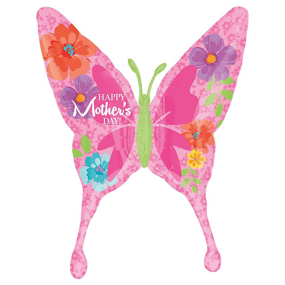 Mother's Day Floral Butterfly SuperShape Balloon 37in Balloons & Streamers - Party Centre - Party Centre