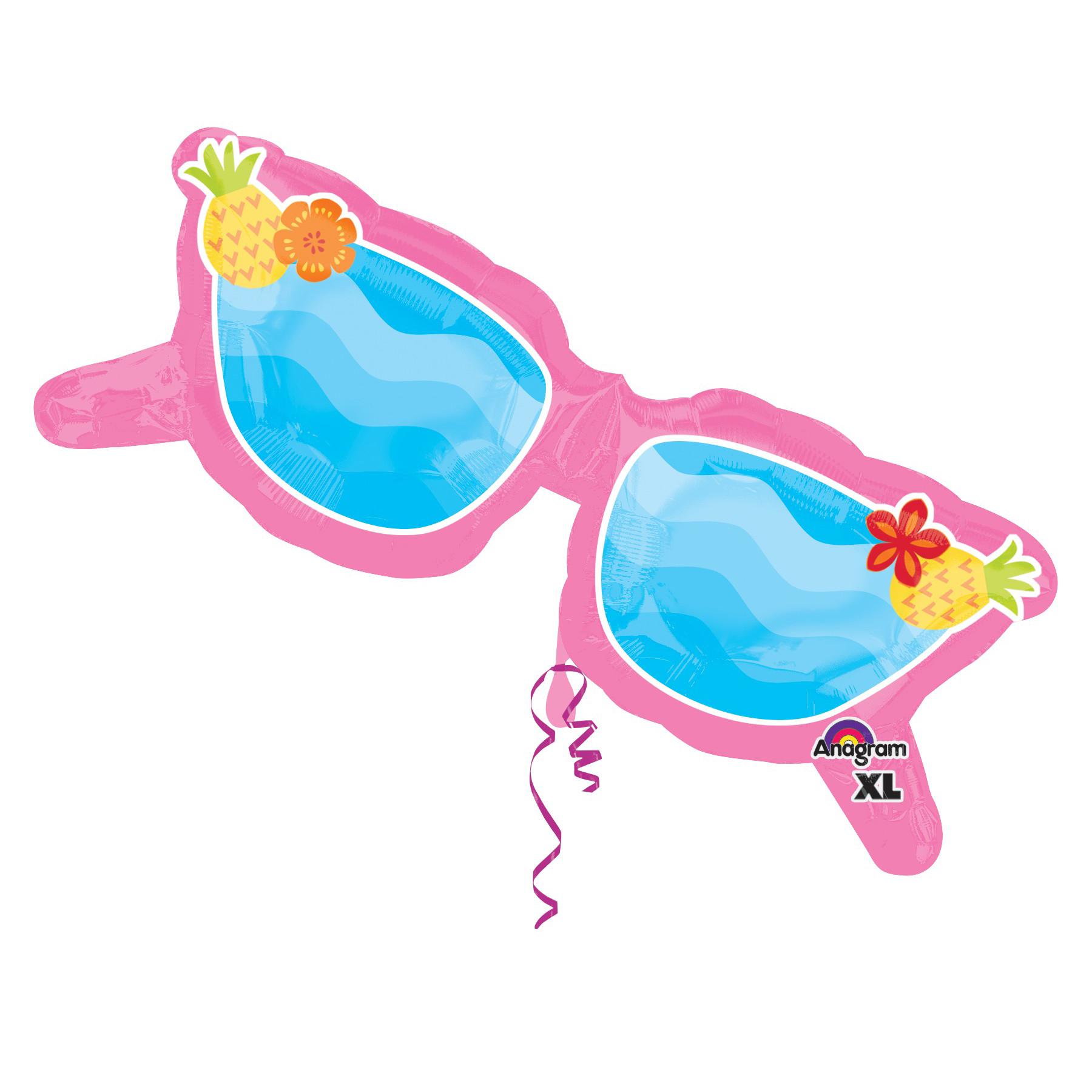 Fun in the Sun Pink Glasses SuperShape Balloon 37 x 13 in Balloons & Streamers - Party Centre - Party Centre