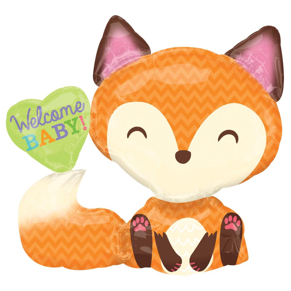Welcome Baby Fox SuperShape Balloon 28x25in Balloons & Streamers - Party Centre - Party Centre