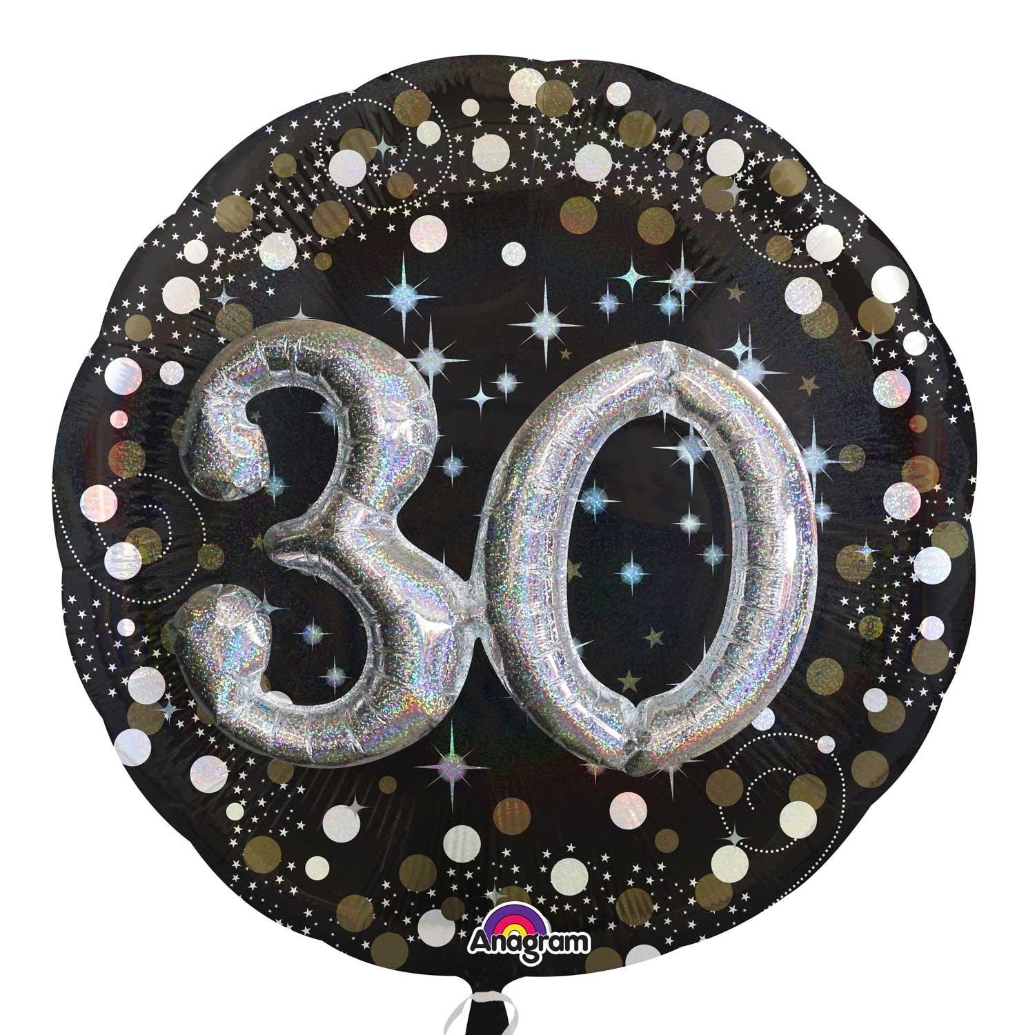 Sparkling 30 Birthday Multi Balloon 36in Balloons & Streamers - Party Centre - Party Centre