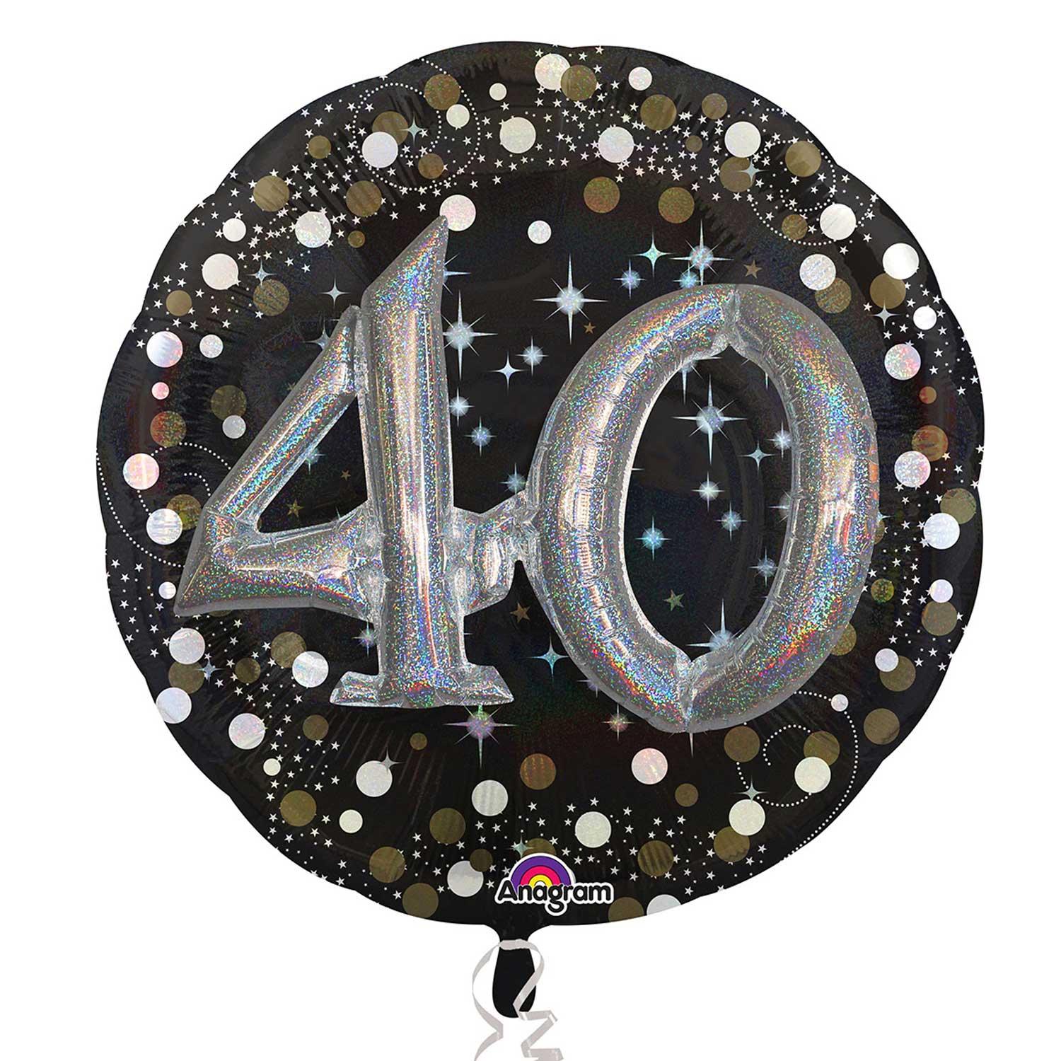 Sparkling 40 Birthday Multi Balloon 36in Balloons & Streamers - Party Centre - Party Centre