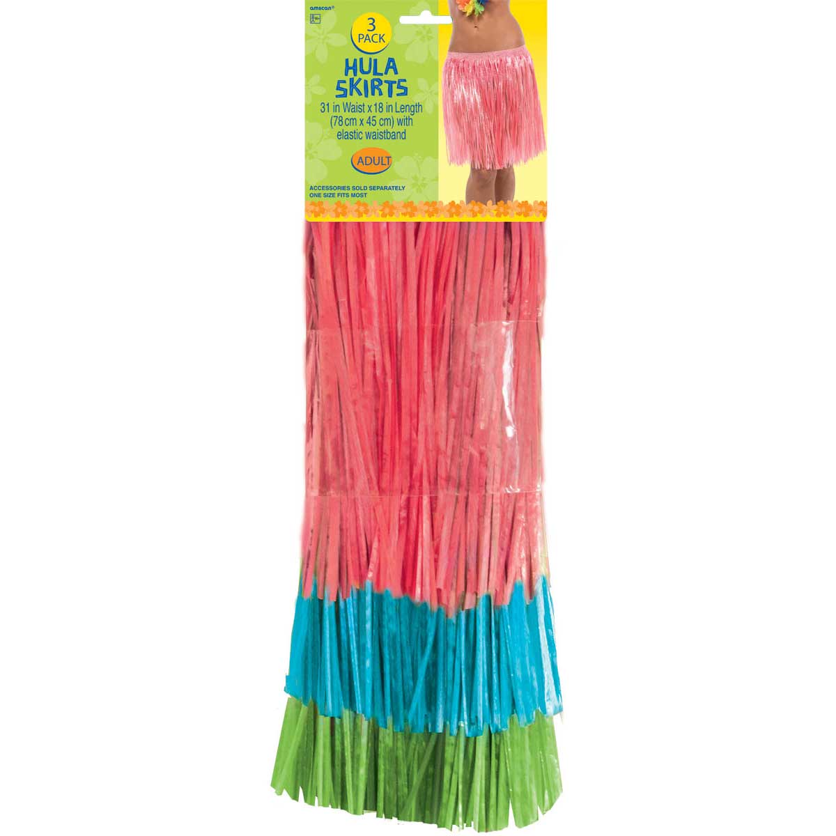 Adult Hula Skirt 3 Pack Costumes & Apparel - Party Centre - Party Centre