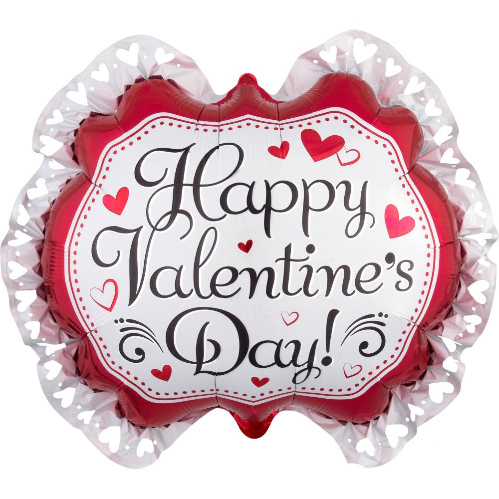 Valentine Days Marquee Heart Ruffle SuperShape 30x26 Balloons & Streamers - Party Centre - Party Centre