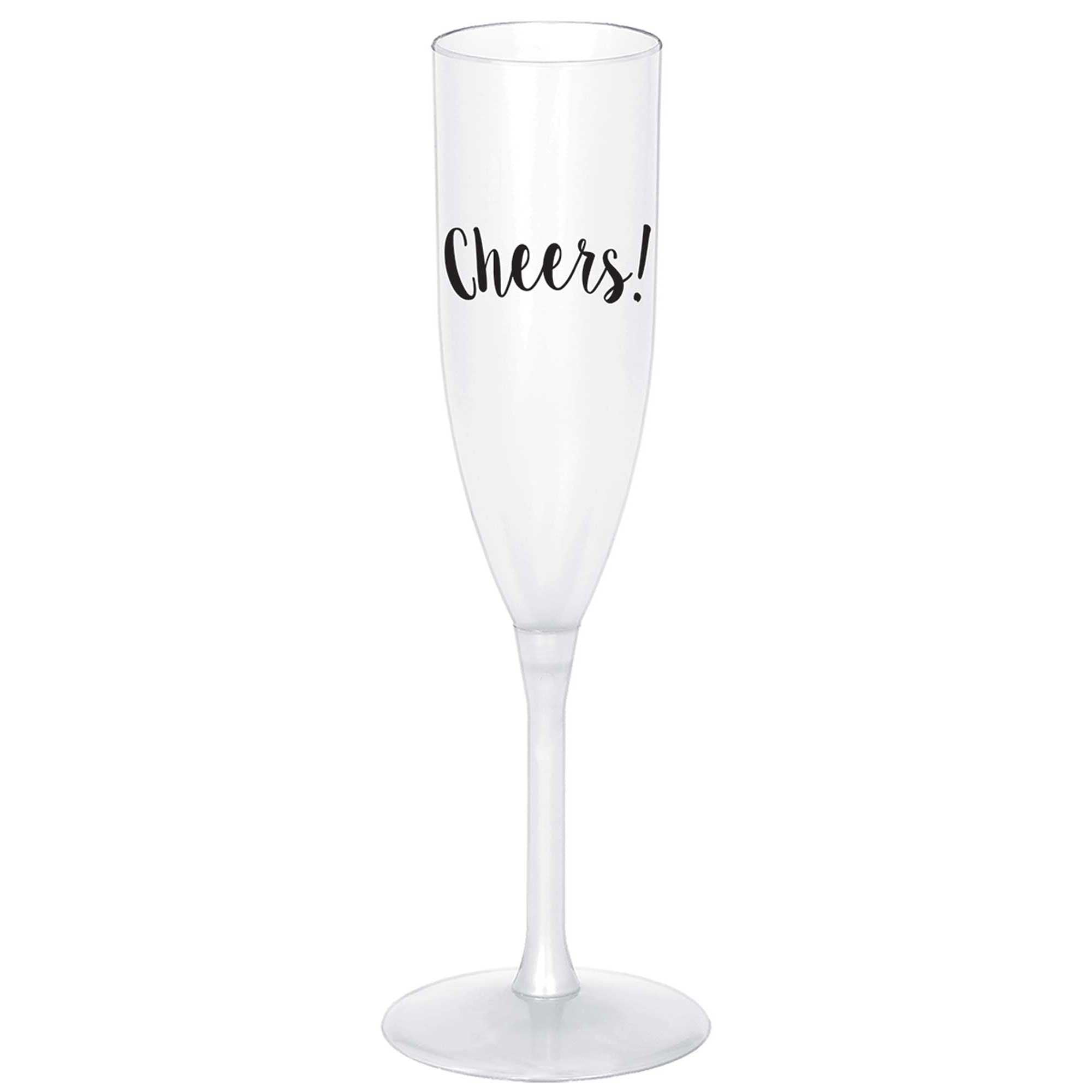 New Year Cheers Plastic Champagne Glass 4pcs Candy Buffet - Party Centre - Party Centre