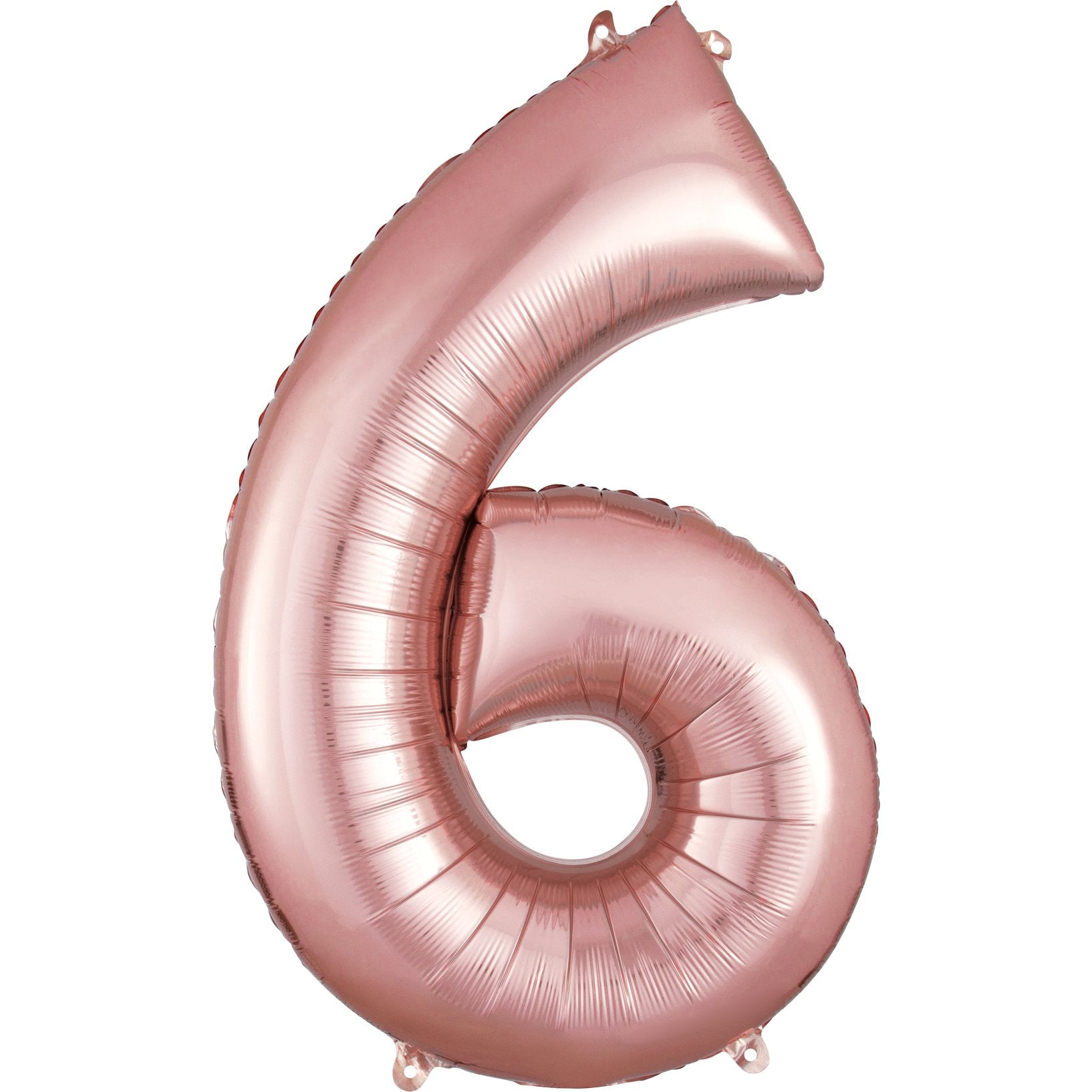 Rose Gold Number 6 SuperShape Foil Balloon 55x86cm - Party Centre