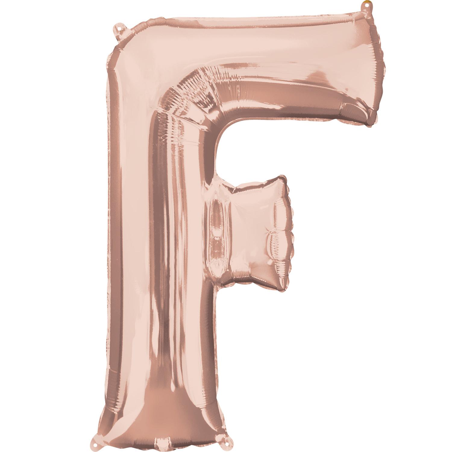 Rose Gold Letter F Mini Shape Foil Balloon 40cm Balloons & Streamers - Party Centre - Party Centre