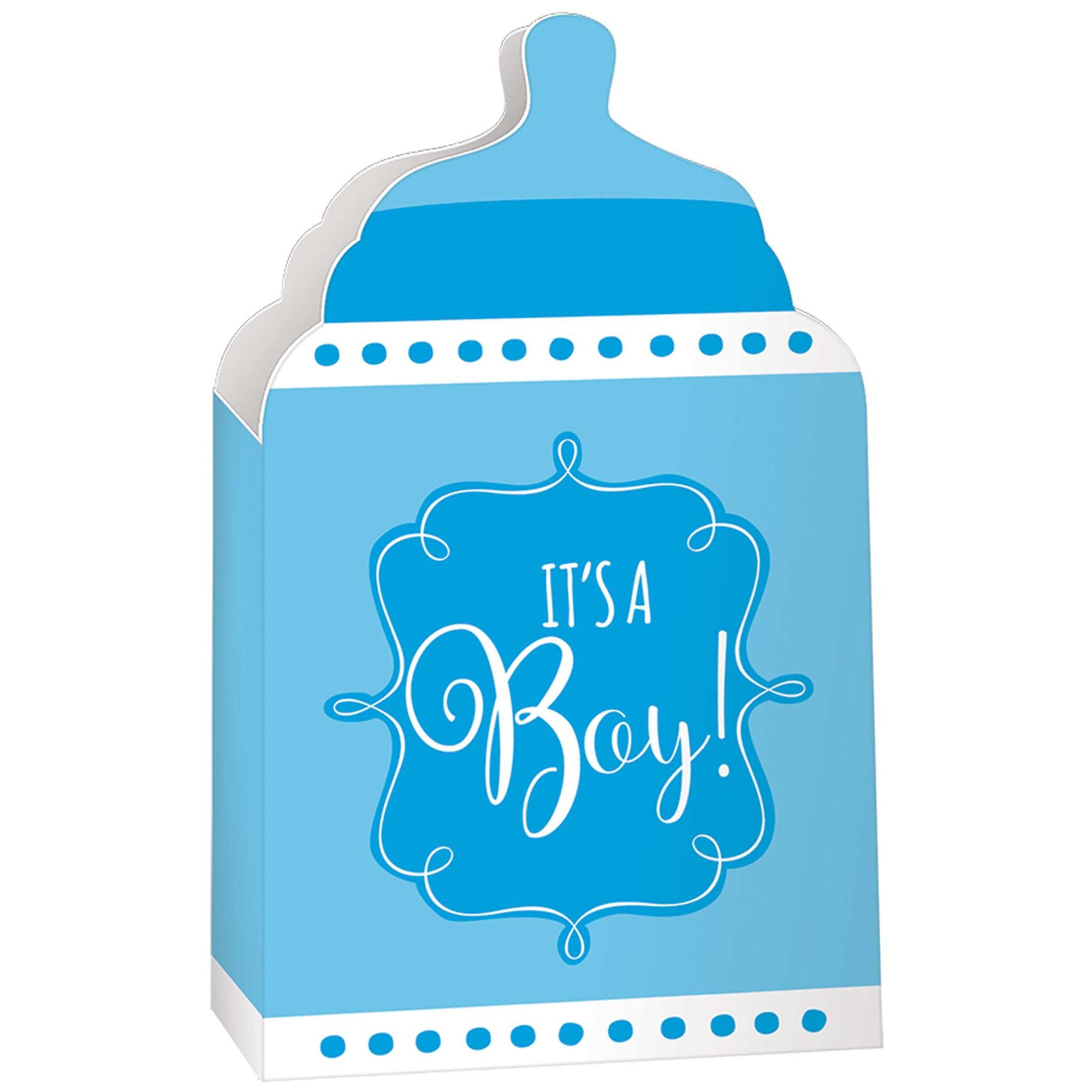 Baby Shower Blue Bottle Paper Containers 24pcs - Party Centre