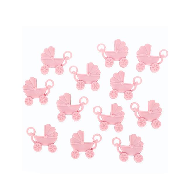 Baby Shower Pink Baby Carriage Favors 12pcs - Party Centre
