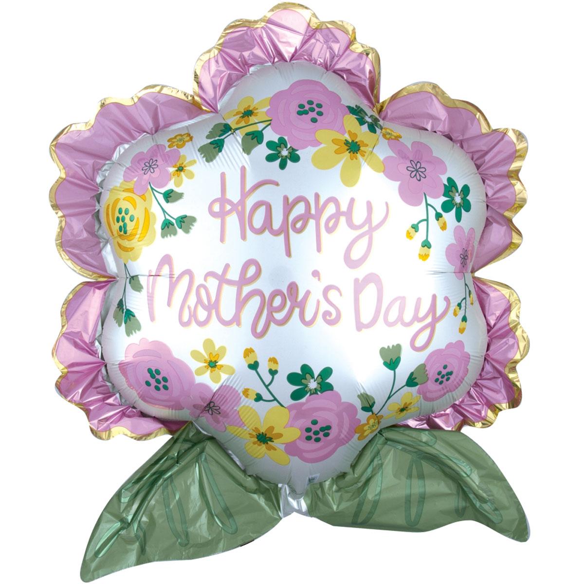 Happy Mother's Day Infused Flower Satin SuperSape 63x68cm Balloons & Streamers - Party Centre - Party Centre