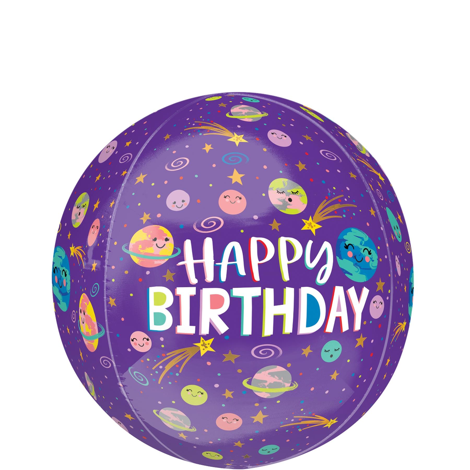 Smiling Galaxy Happy Birthday Orbz Balloon 38x40cm Balloons & Streamers - Party Centre - Party Centre