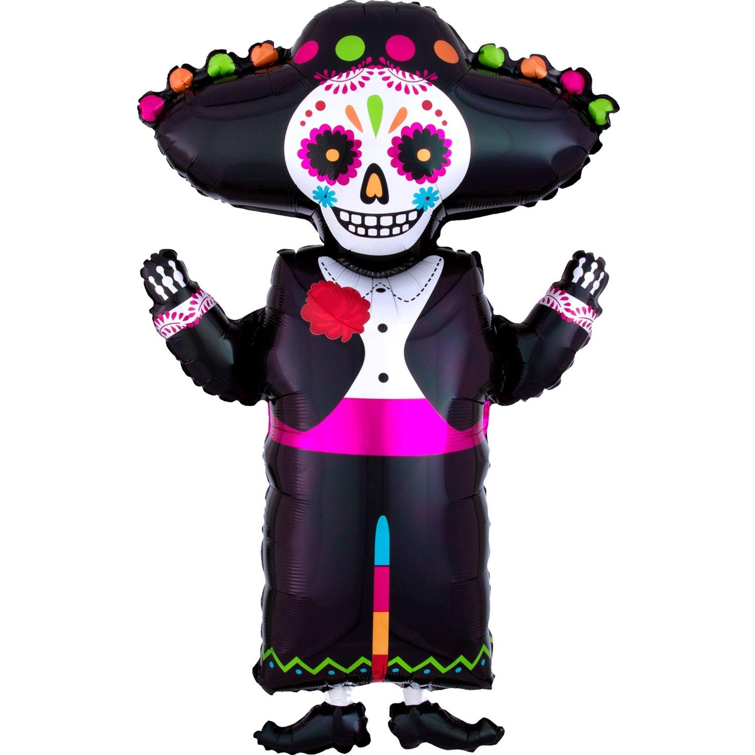 Day of the Dead Skeleton SuperShape 53x86cm Balloons & Streamers - Party Centre - Party Centre