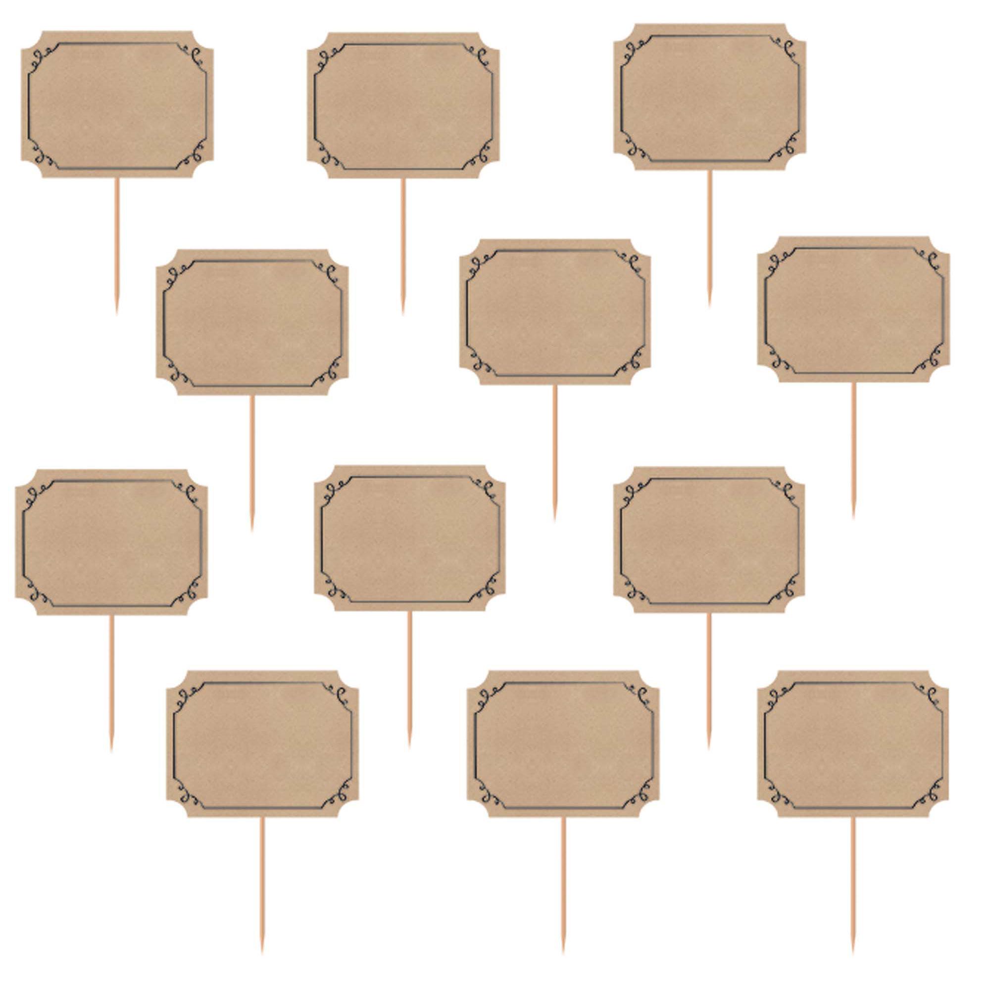 Small Kraft Paper Picks With Wood Pick 24pcs Party Accessories - Party Centre - Party Centre