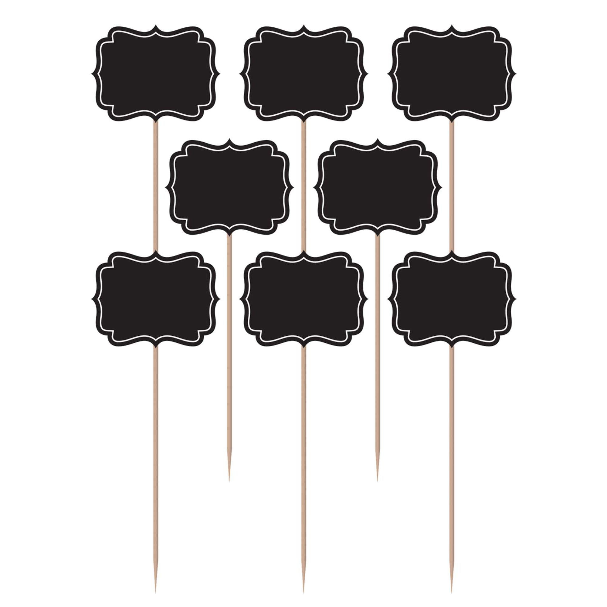 Large Chalkboard Picks Paper With Wood Pick 12pcs Party Accessories - Party Centre - Party Centre
