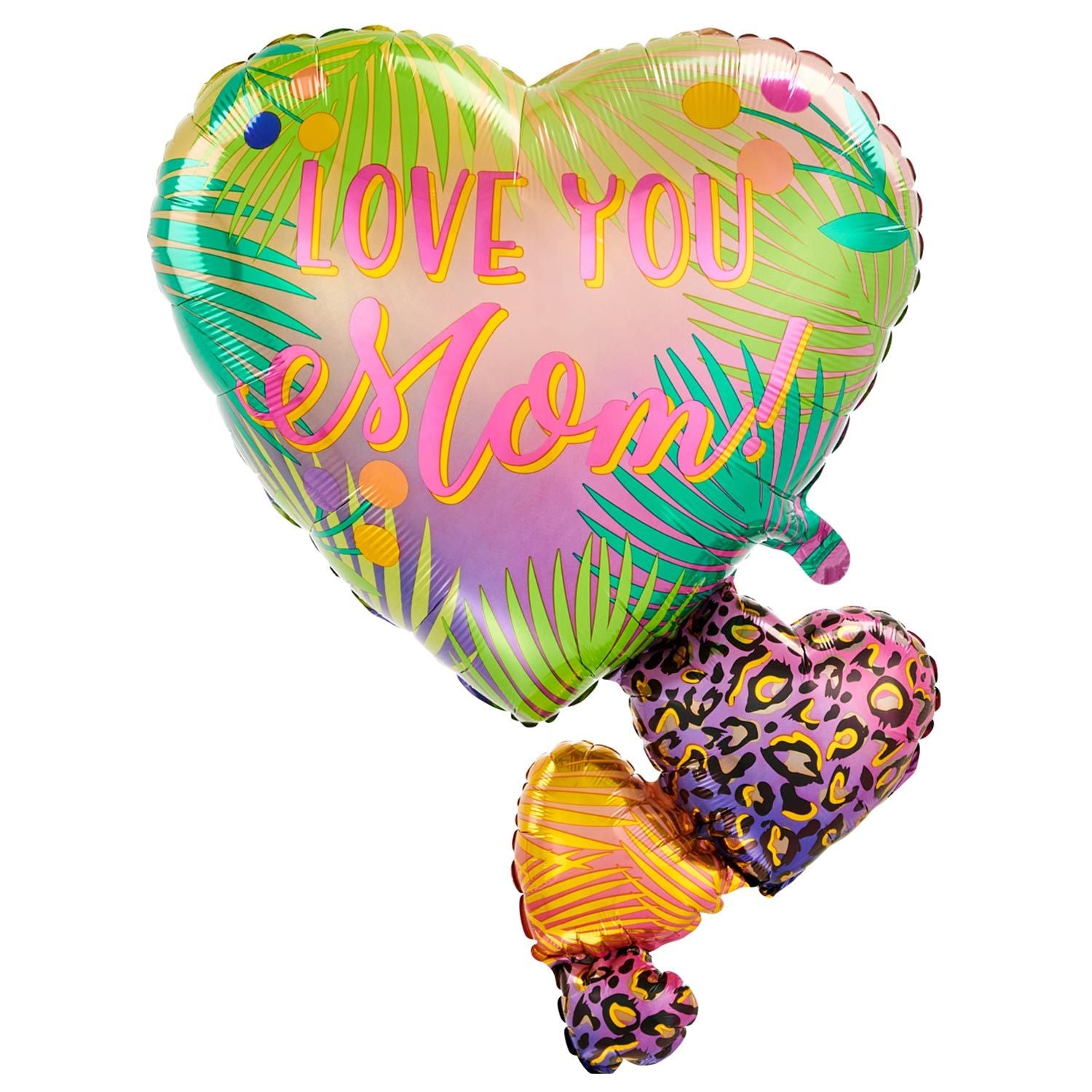 Tropical Mom Floating Hearts Foil Balloon 58cmx76cm - Party Centre