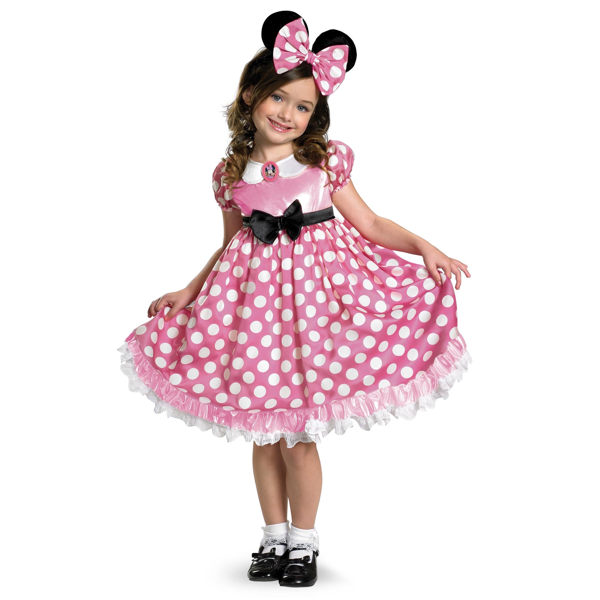 Child Minnie Mouse Glow in the Dark Deluxe Costume - Party Centre
